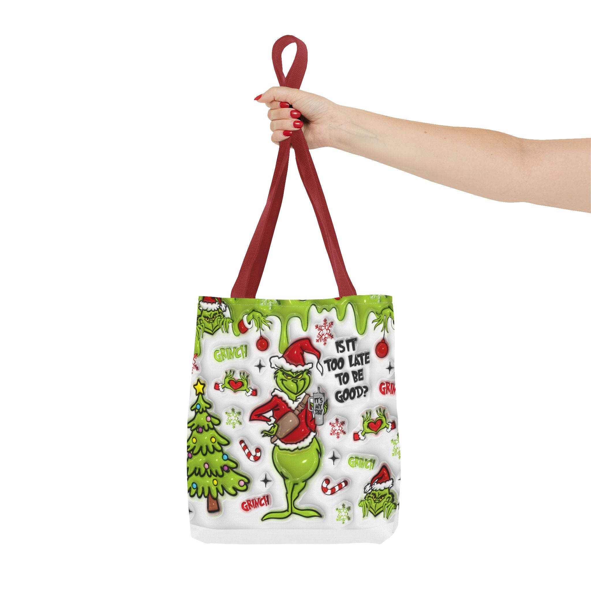 Christmas Tote Bag, Holiday Shopping Bag, Grinch Gift, Festive Reusable Bag, Cute Winter Accessory