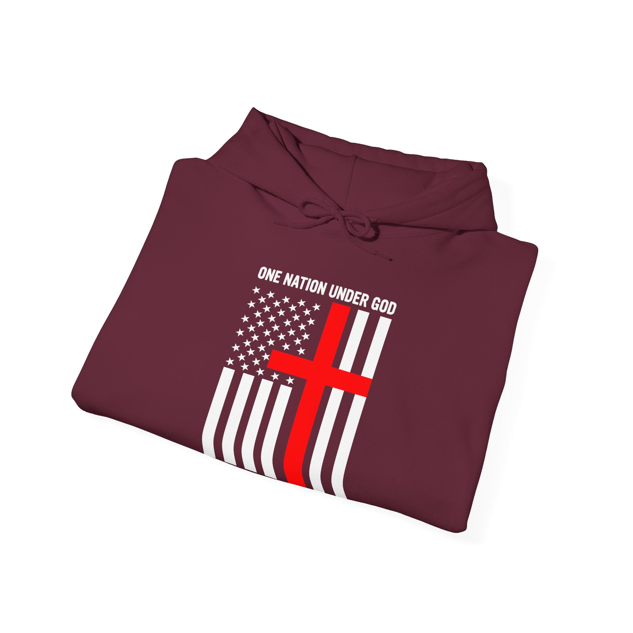 One Nation Under GOD - Printed Both Sides Unisex Heavy Blend Hooded Sweatshirt