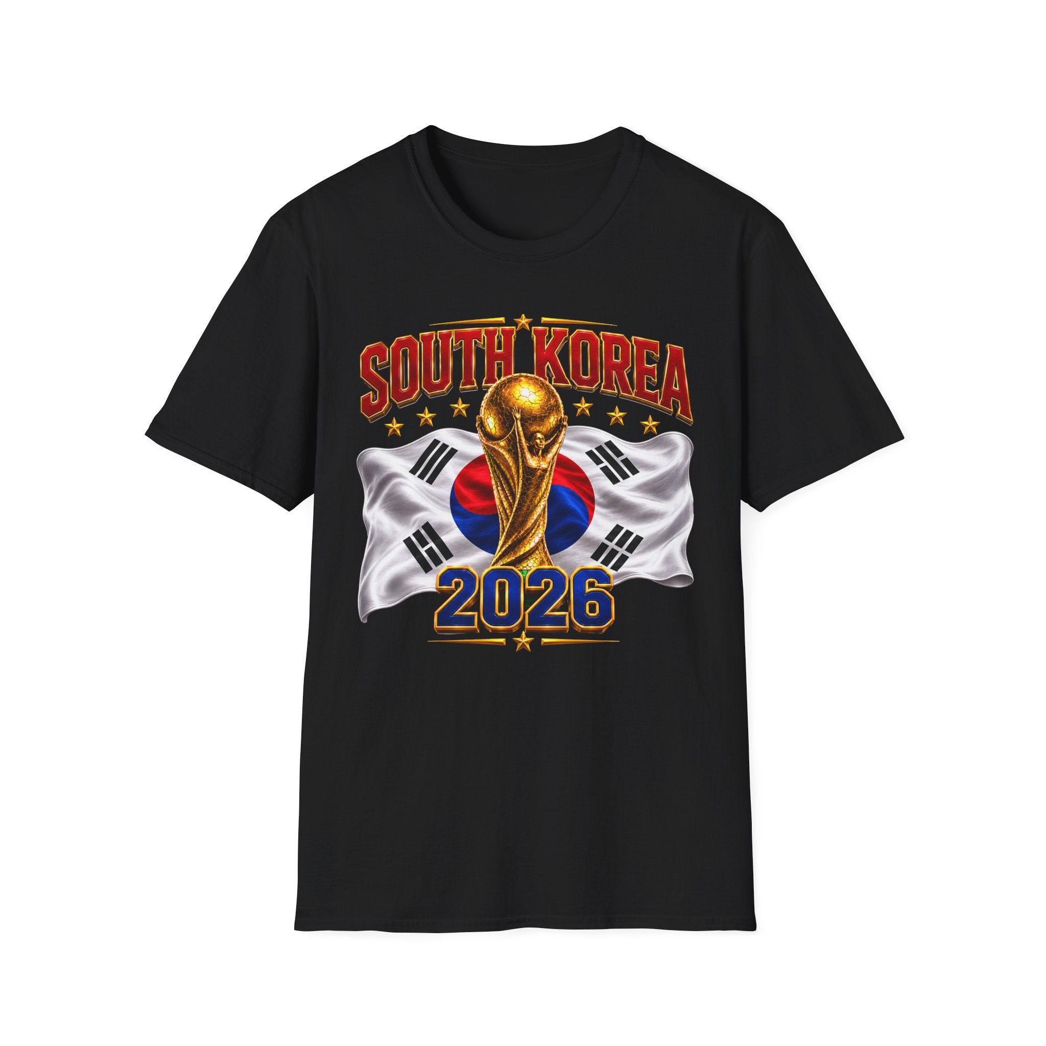 South Korea 2026 Soccer World Cup T-Shirt — Korean Flag & Trophy Football Fan Tee