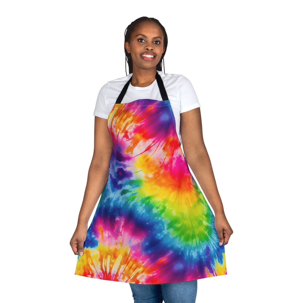 Tie-Dye Colorful Kitchen Apron – Bright Rainbow Cooking & BBQ Apron