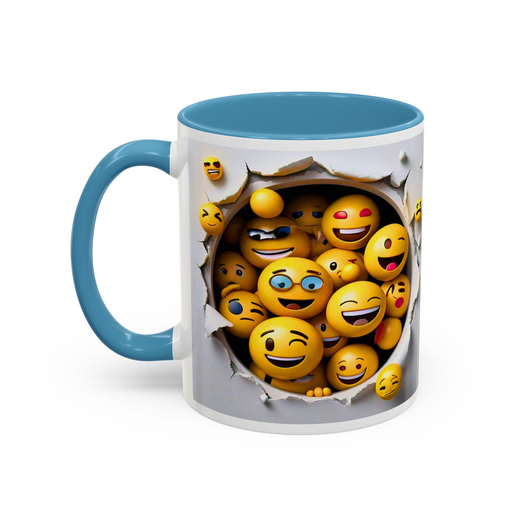 Emoji Explosion Coffee Mug | Accent Inner & Handle Color, 11oz 15oz