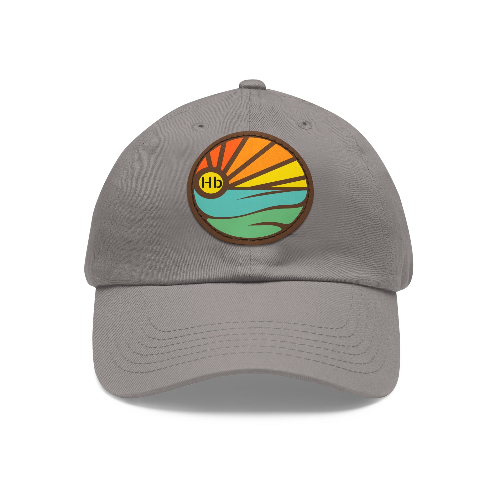 Hermosa Beach Sunset Wave Patch Hat | Mom and Dad Hat with Round Leather Patch #HermosaBeach