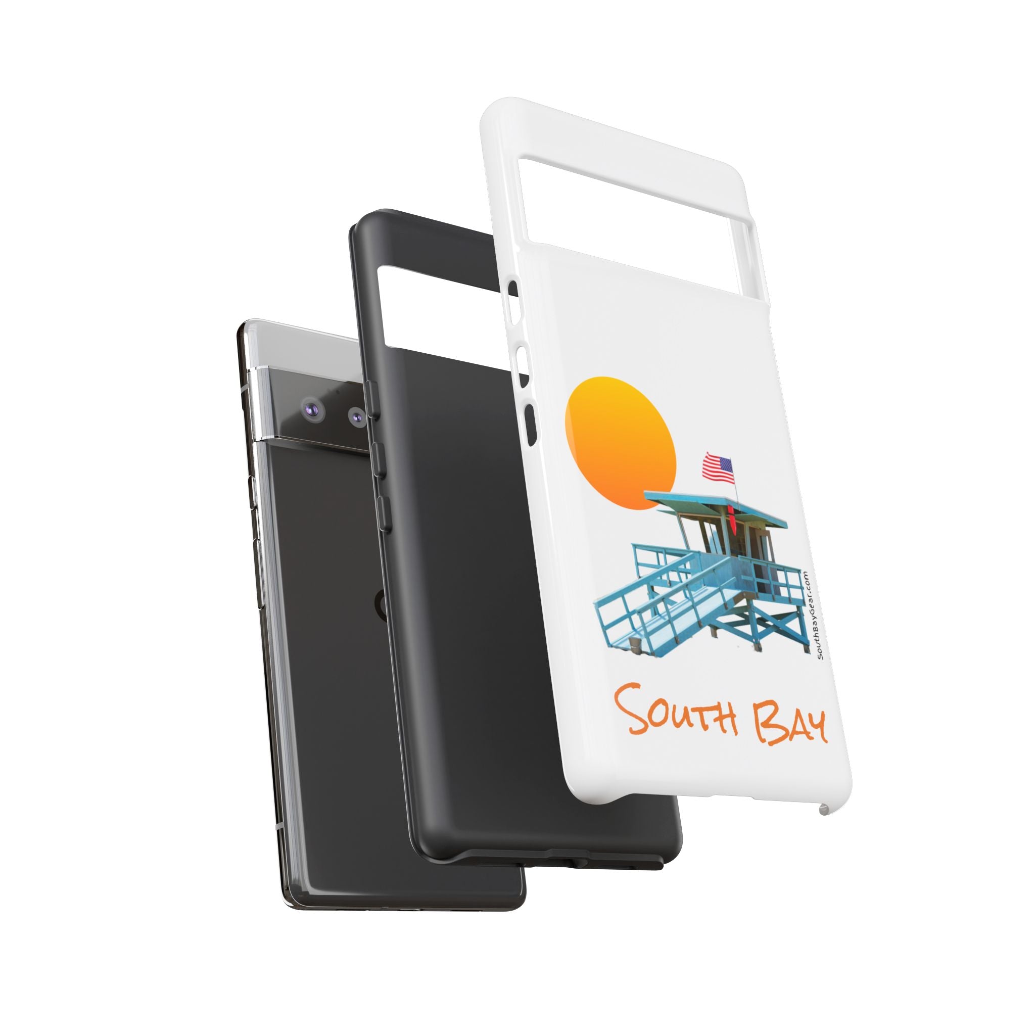 South Bay Lifeguard Stand with American Flag Tough Phone Cases