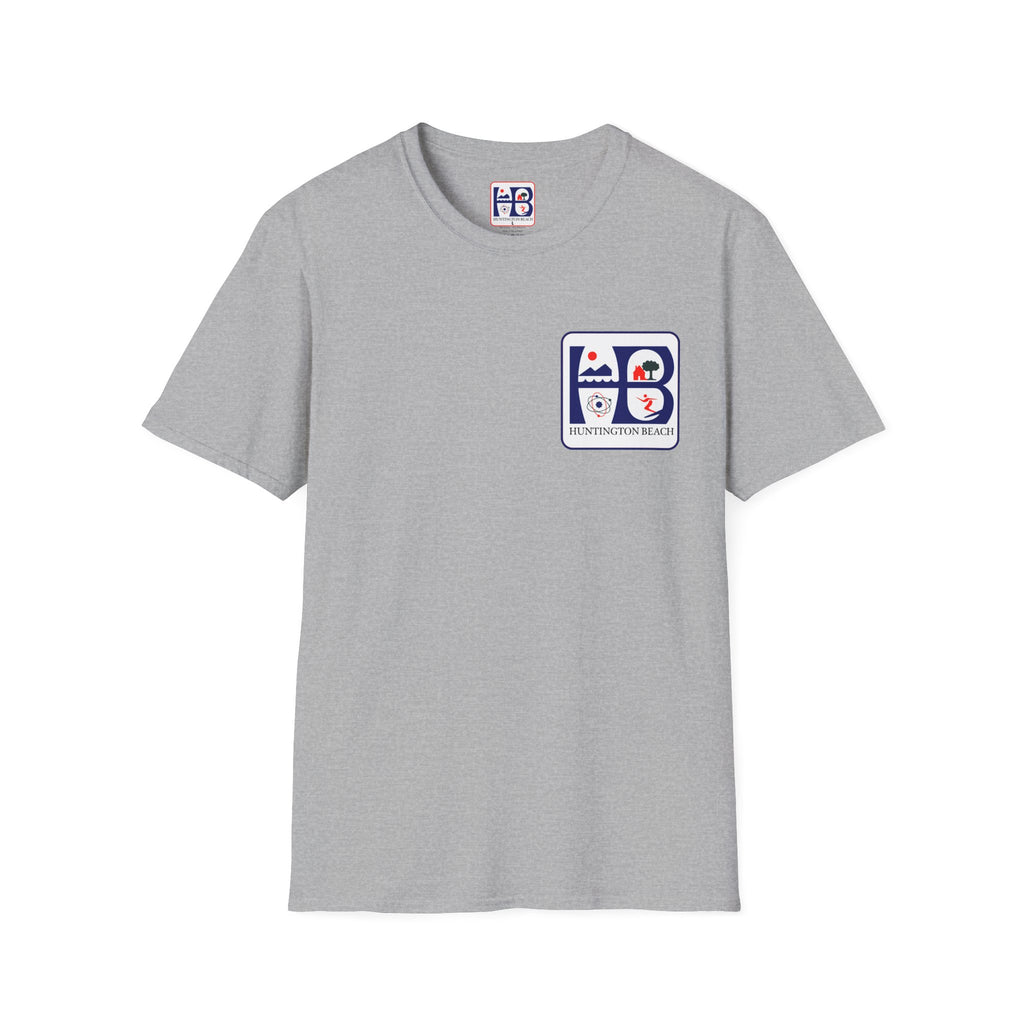 Huntington Beach Retro Logo T-Shirt — HB Surf & Sunset Tee (printed 3 side)