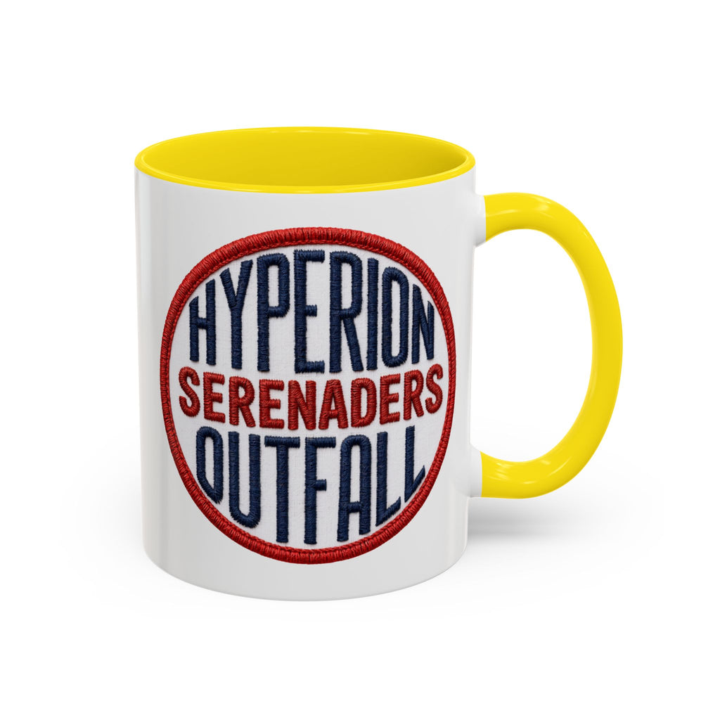 Accent Coffee Mug — "Hyperion Serenaders Outfall" Retro Patch Ceramic Mug (11/15oz)