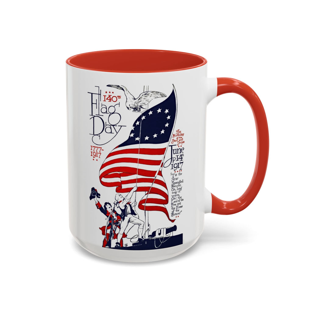 Flag Day Illustration Original Artwork 1917  Mug | American Flag Sailors Accent Coffee Mug