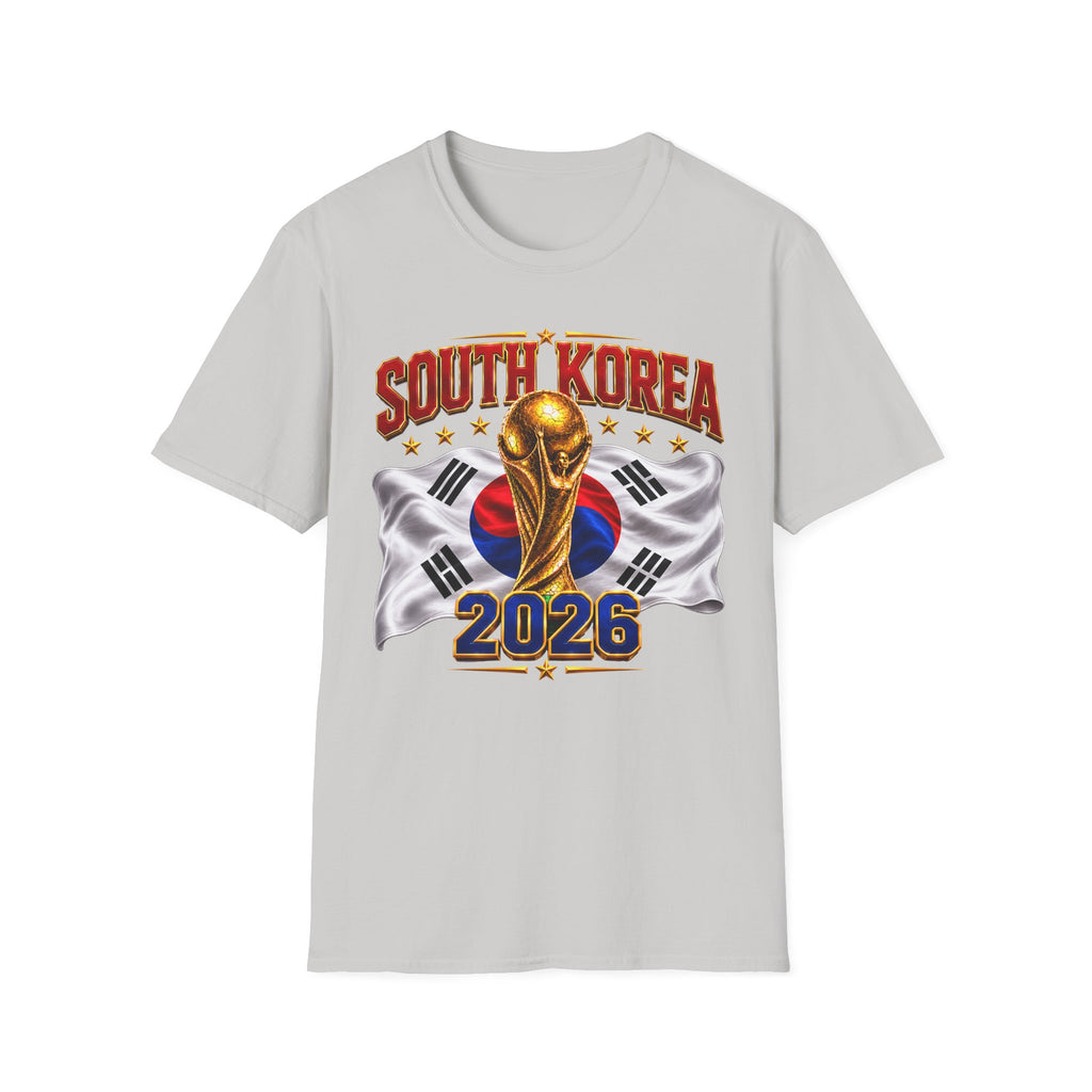 South Korea 2026 Soccer World Cup T-Shirt — Korean Flag & Trophy Football Fan Tee