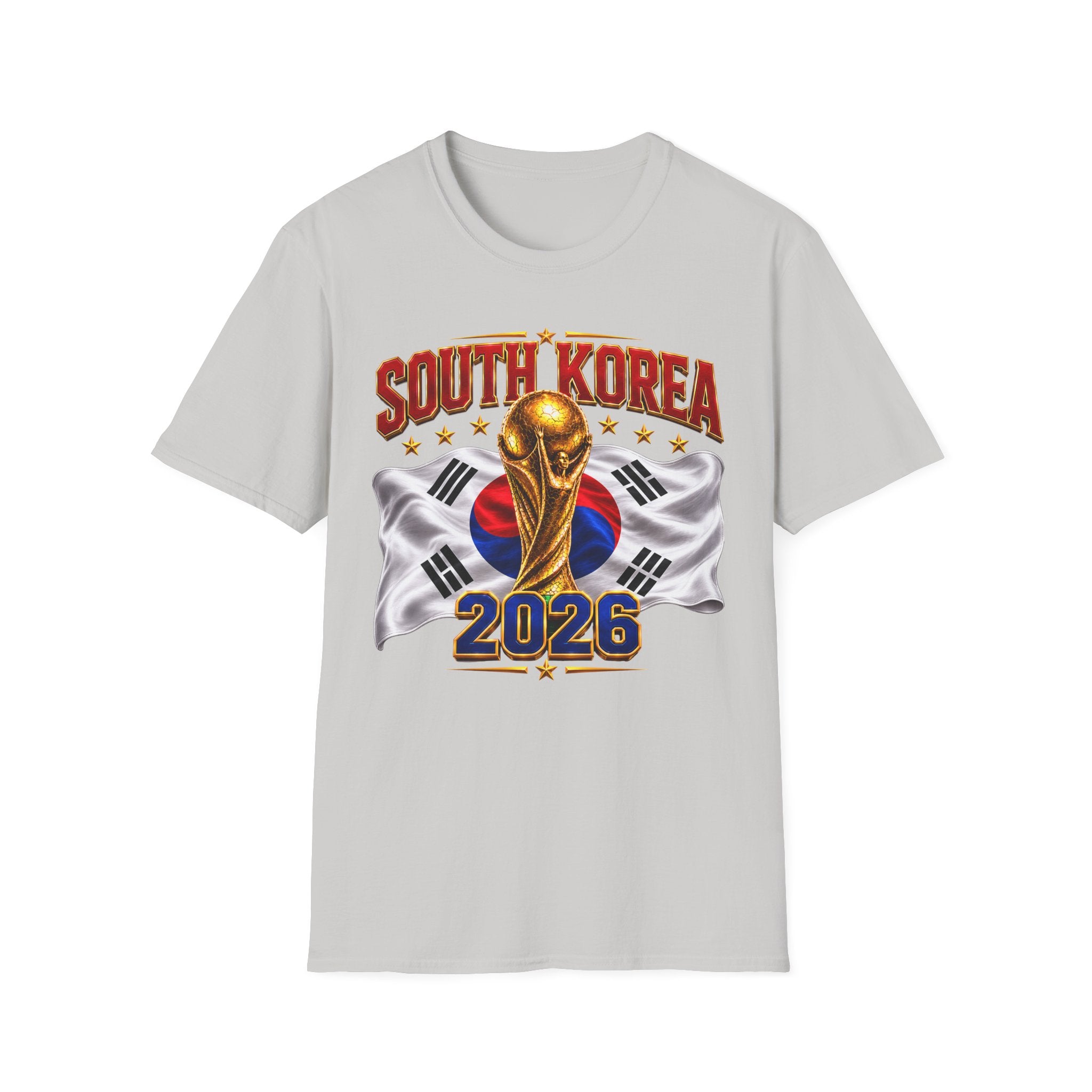 South Korea 2026 Soccer World Cup T-Shirt — Korean Flag & Trophy Football Fan Tee