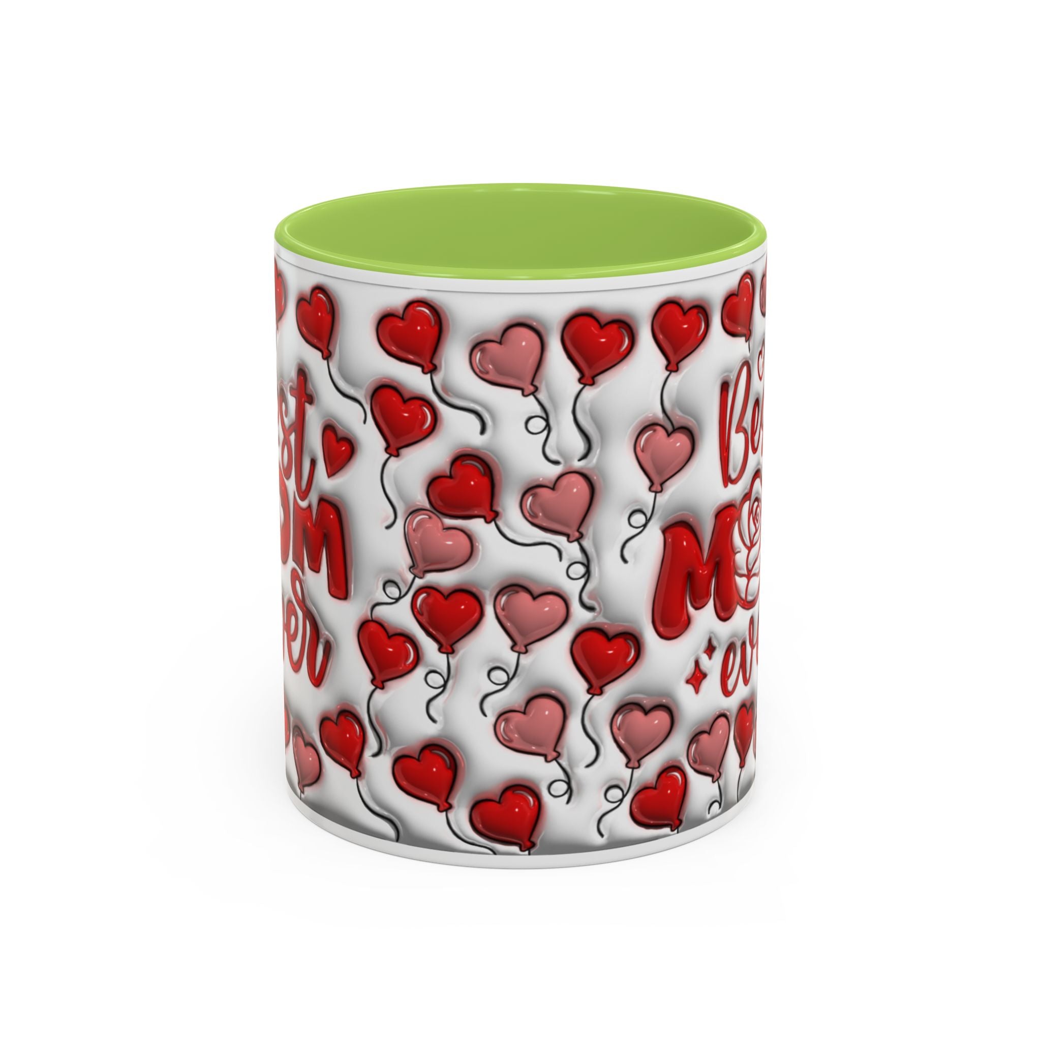 Best Mom Ever Valentines Day Hearts Accent Coffee Mug (11, 15oz)