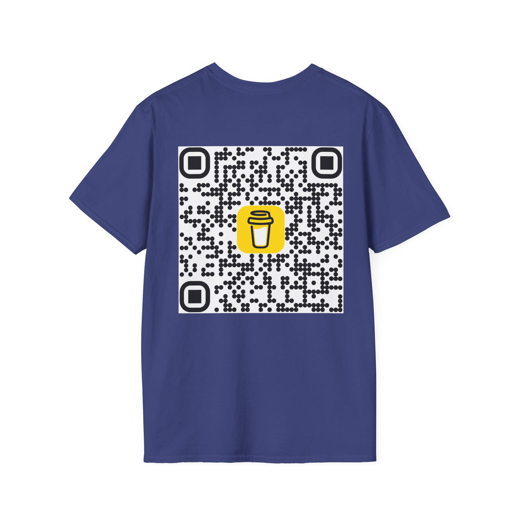 QR Code Coffee Cup T‑Shirt — Scan-to-Order Cafe Tee