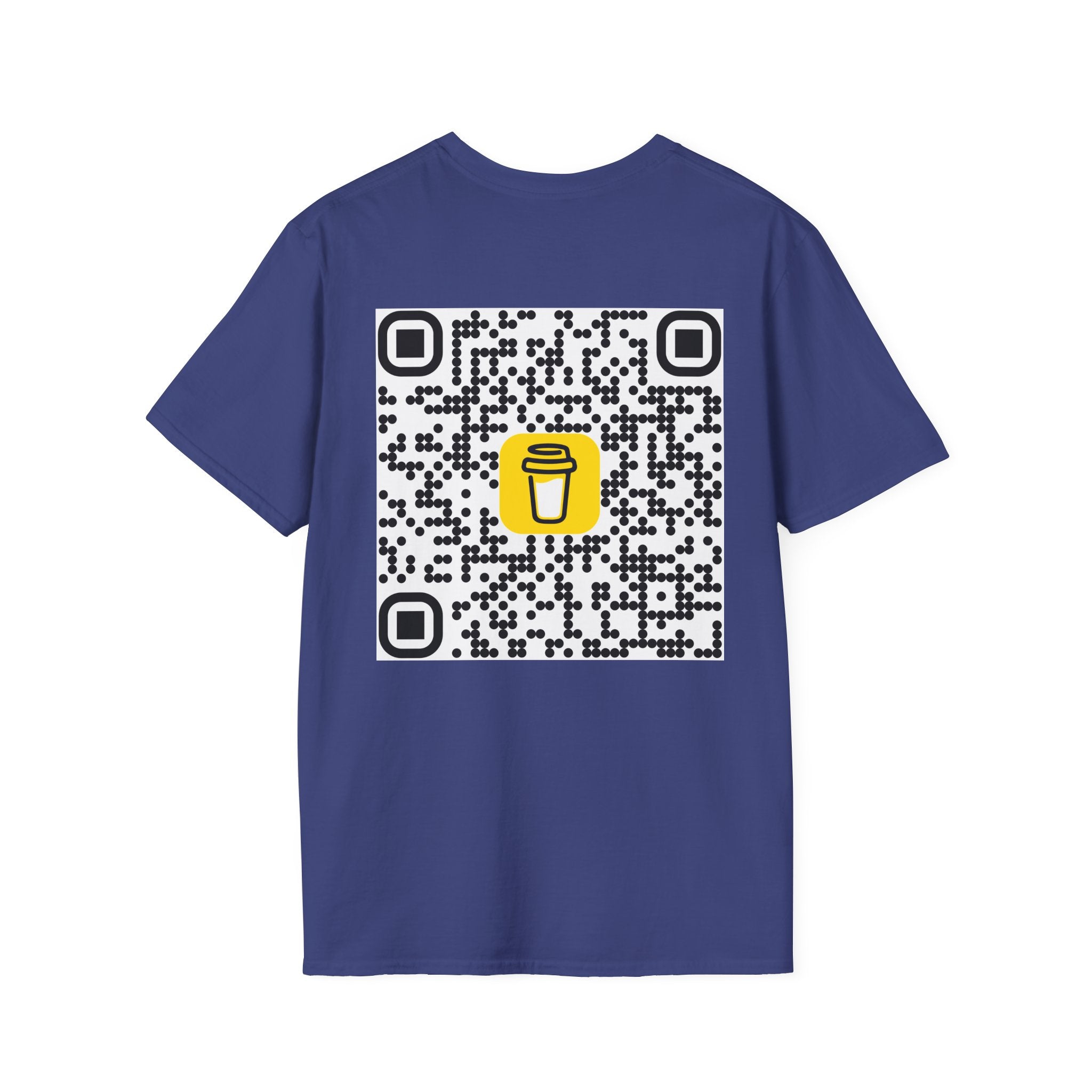 QR Code Coffee Cup T‑Shirt — Scan-to-Order Cafe Tee