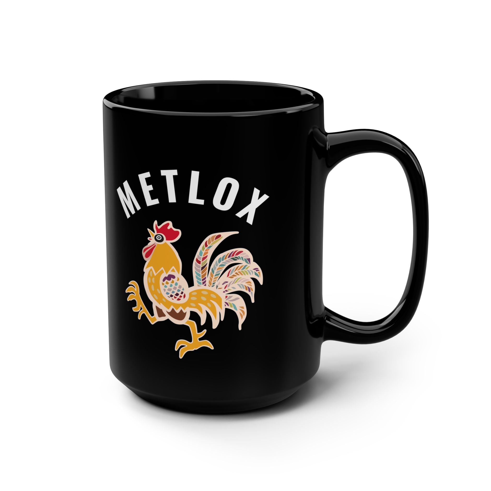 Metlox Pottery Manhattan Beach 1927–1989 Black Mug — 15oz Commemorative Ceramic Mug