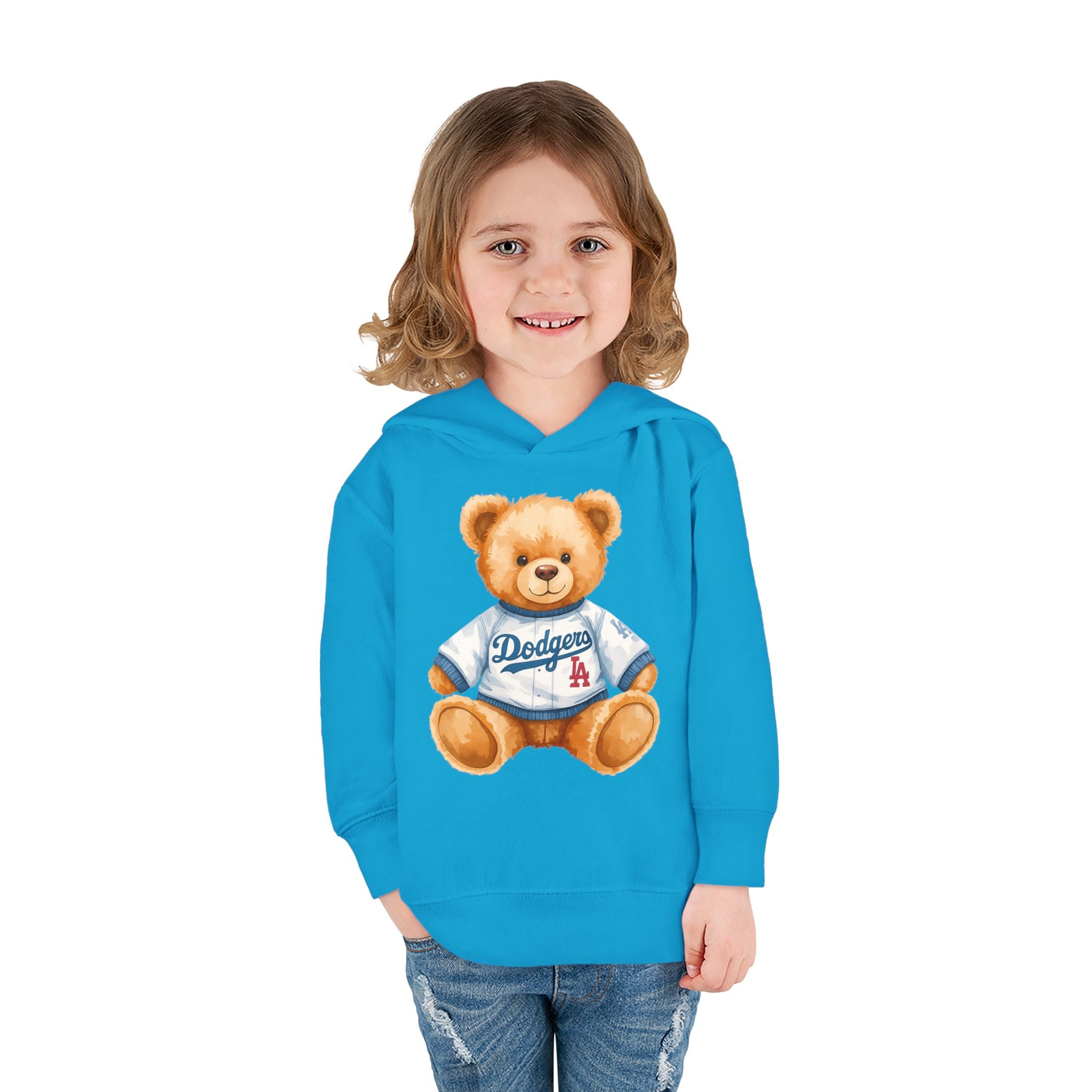Teddy Bear in Jersey Hoodie | Toddler Pullover Fleece