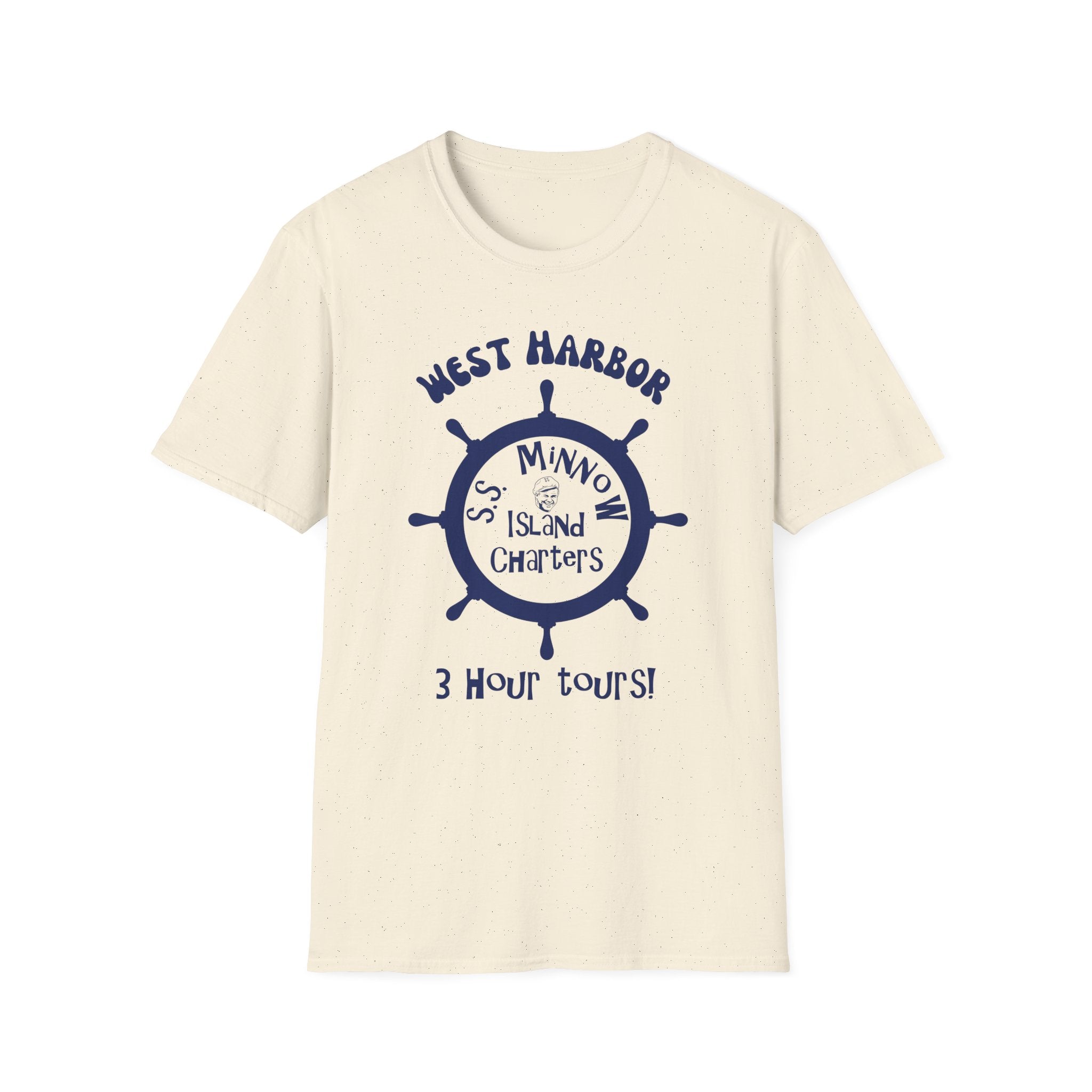 West Harbor San Pedro Ship Wheel Minno Island Charters T-Shirt | 3 Hour Tours