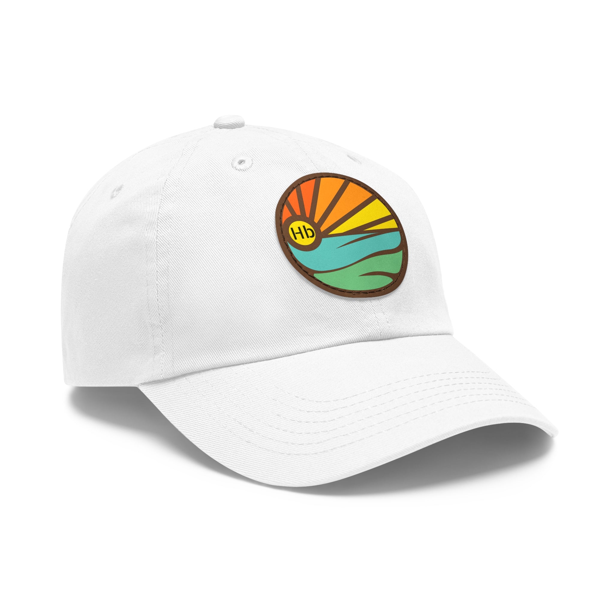 Hermosa Beach Sunset Wave Patch Hat | Mom and Dad Hat with Round Leather Patch #HermosaBeach