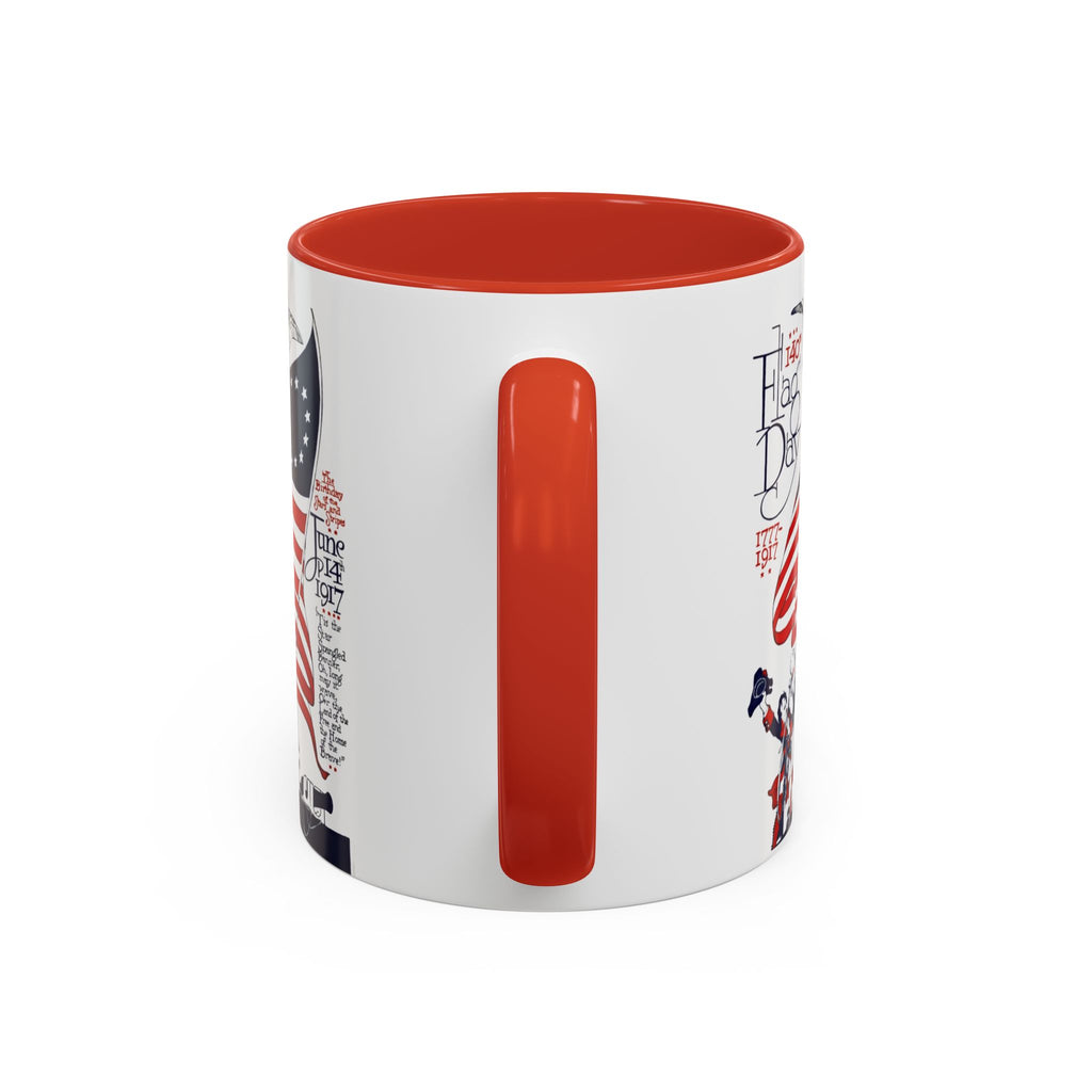 Flag Day Illustration Original Artwork 1917  Mug | American Flag Sailors Accent Coffee Mug