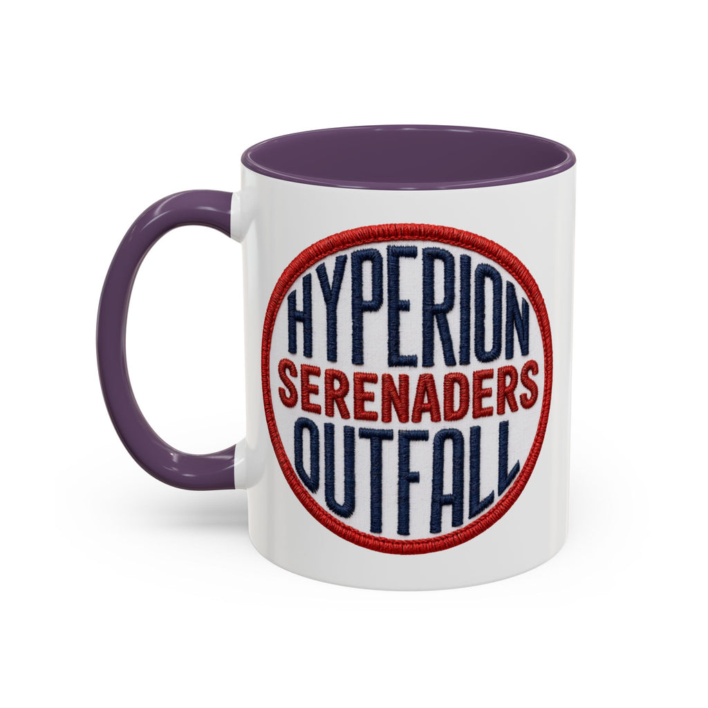 Accent Coffee Mug — "Hyperion Serenaders Outfall" Retro Patch Ceramic Mug (11/15oz)