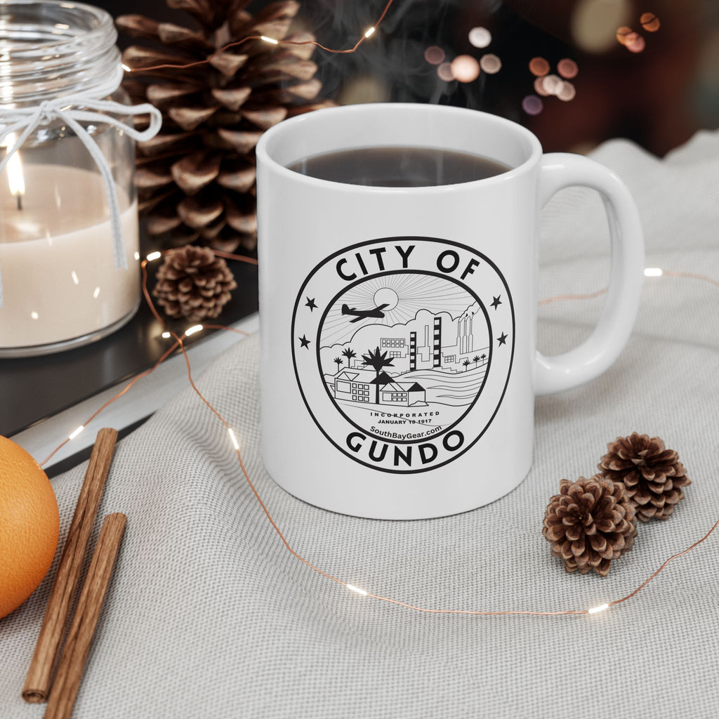 GUNDO Ceramic Mug — City Seal Logo El Segundo Coffee Cup (11oz or 15oz)