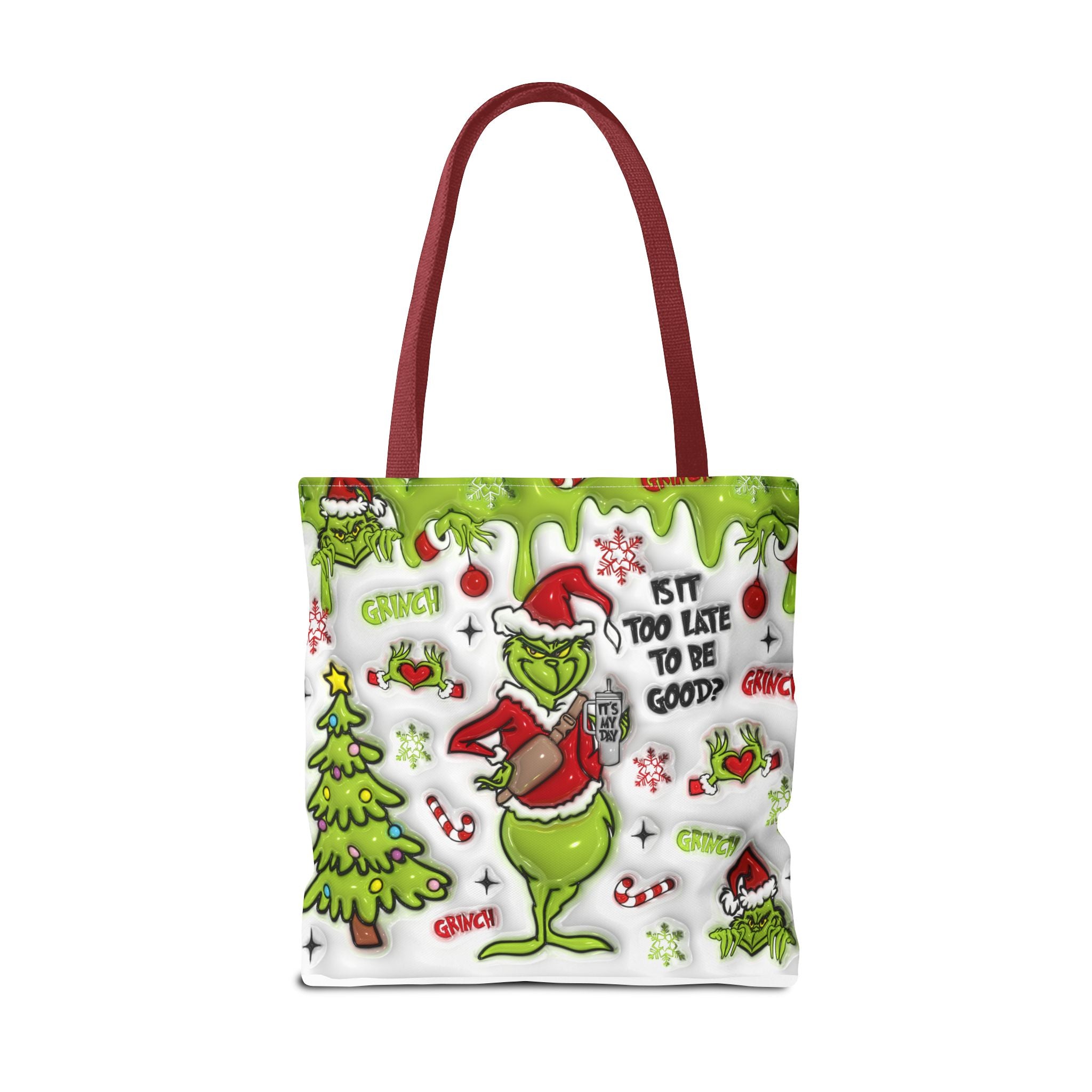 Christmas Tote Bag, Holiday Shopping Bag, Grinch Gift, Festive Reusable Bag, Cute Winter Accessory
