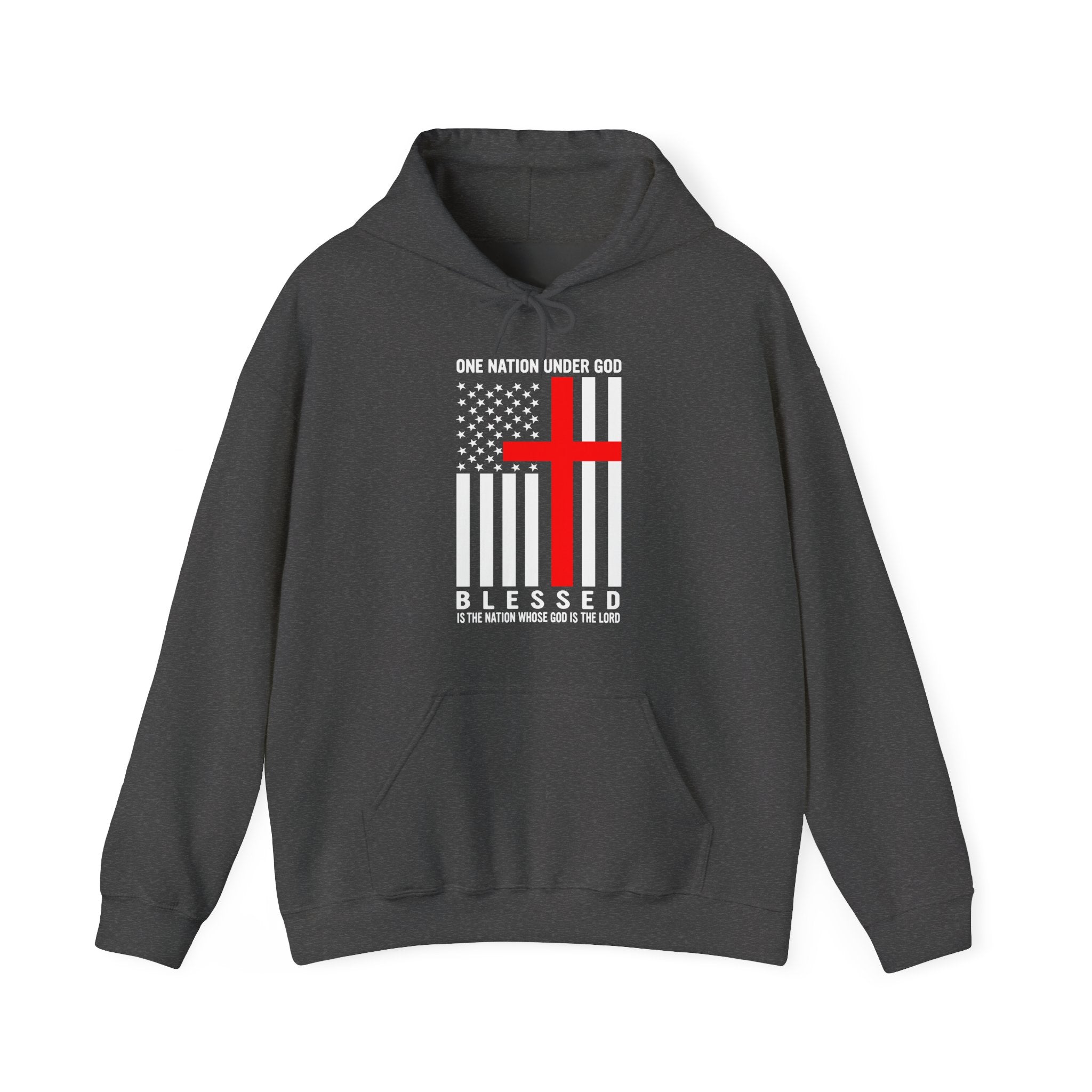One Nation Under GOD - Printed Both Sides Unisex Heavy Blend Hooded Sweatshirt
