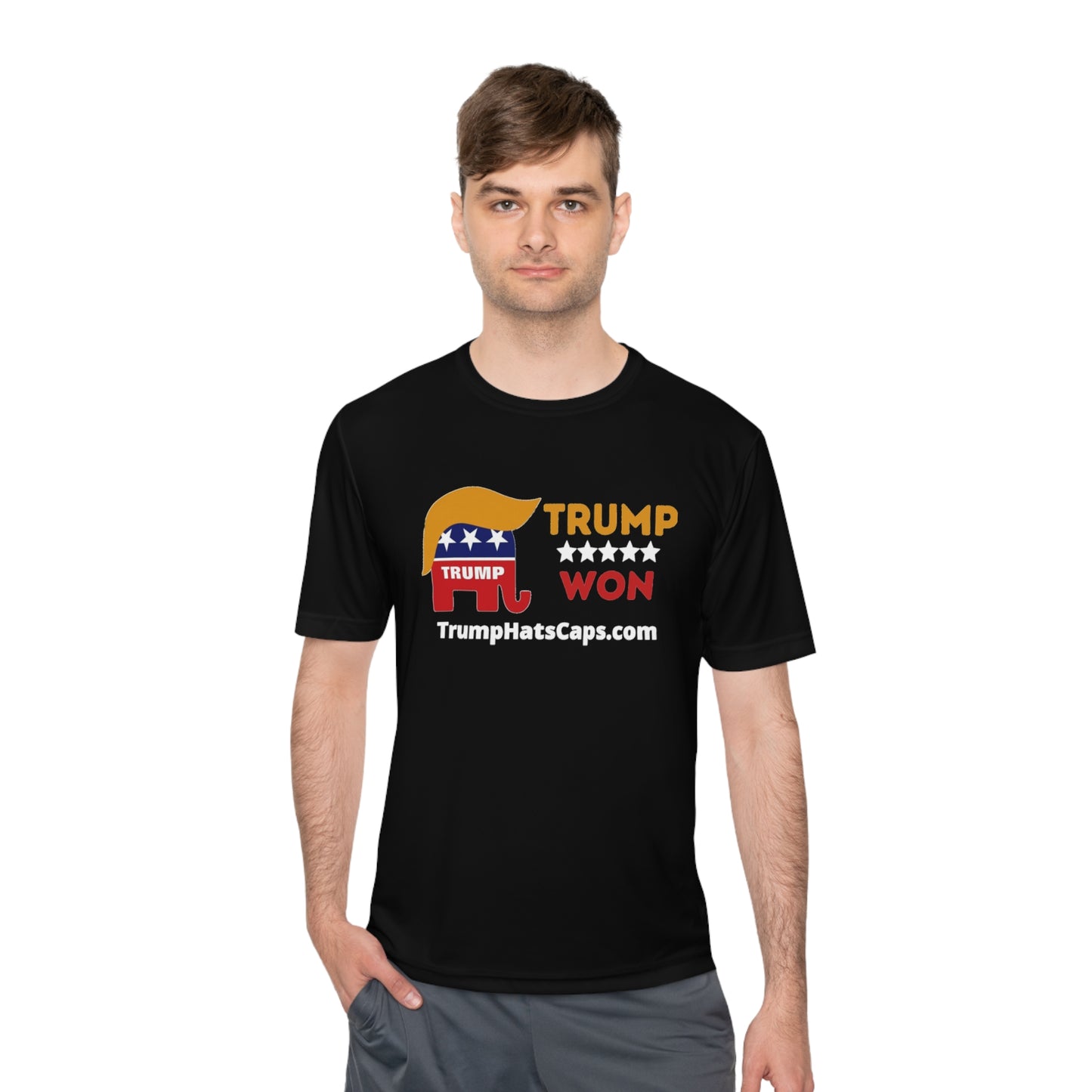 Trump Won TrumpHatsCaps.com Unisex Moisture Wicking Tee