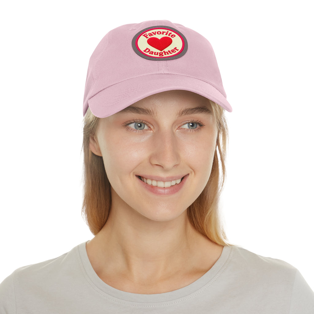 Mom and Daughter Hat — "Favorite Daughter" Leather Patch Cap