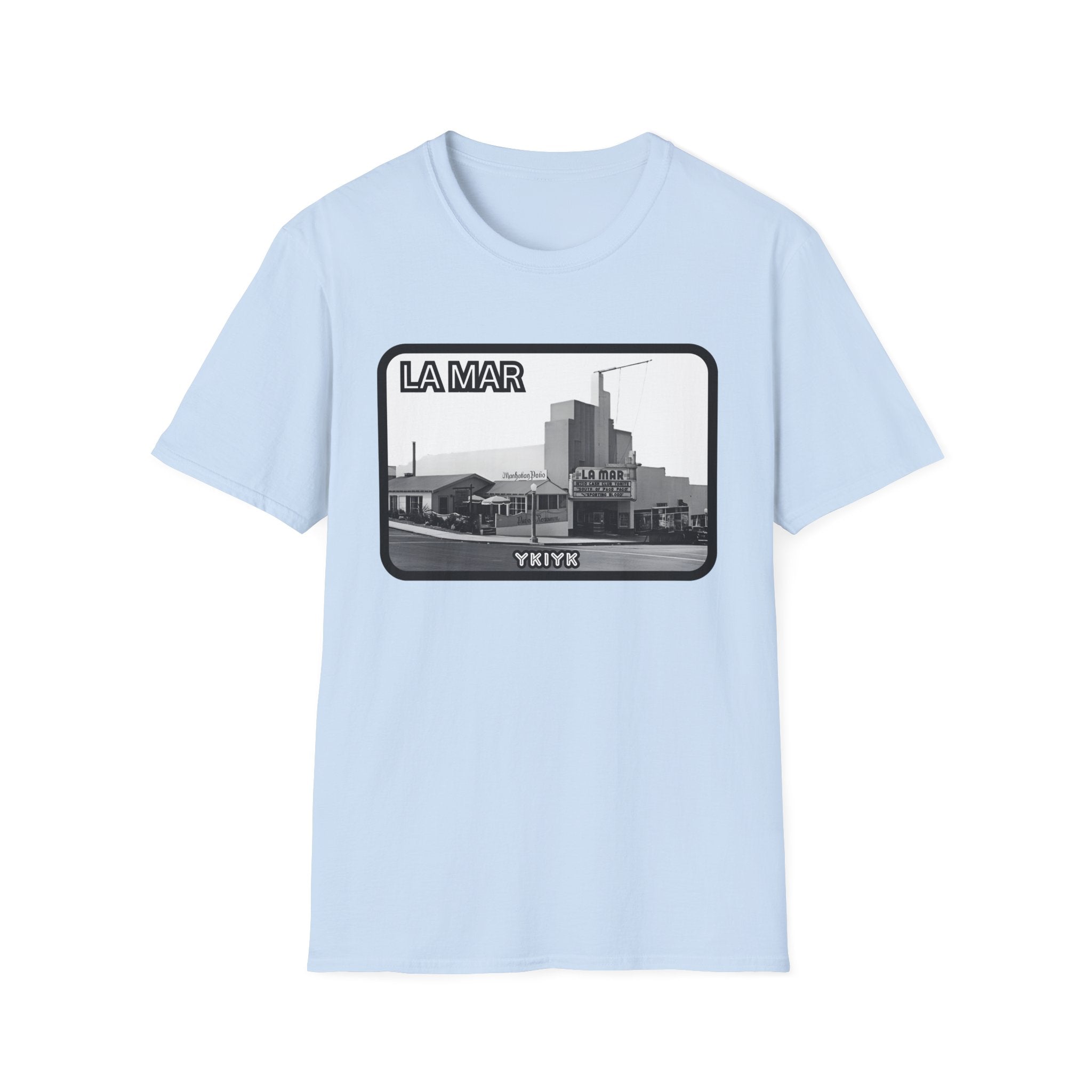 La Mar Theater Manhattan Beach  T-Shirt | Vintage Black & White Urban Graphic YKIYK