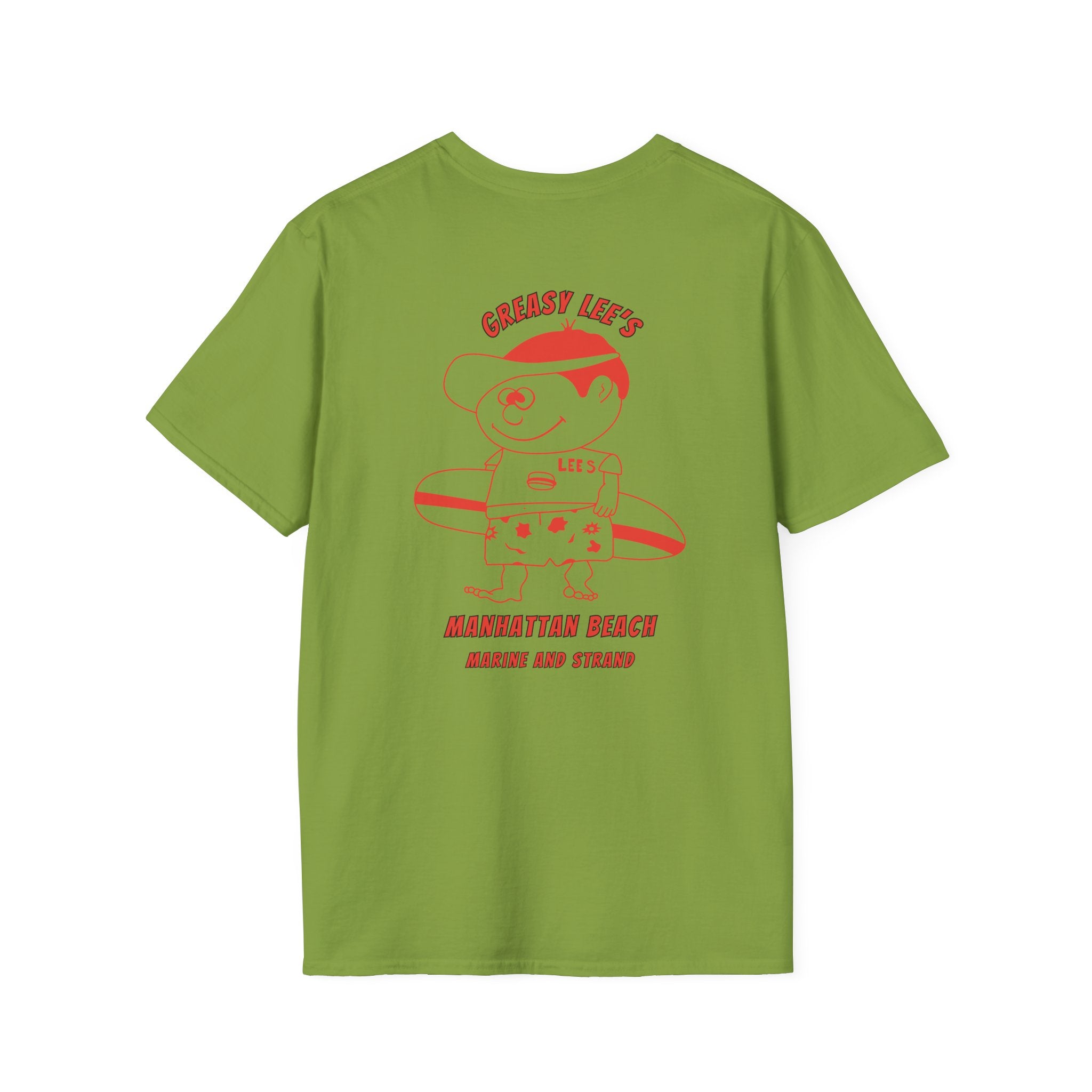 Greasy Lee's Manhattan Beach Old School T-Shirt | Marine and Strand Manhattan Beach Vintage Surf Design