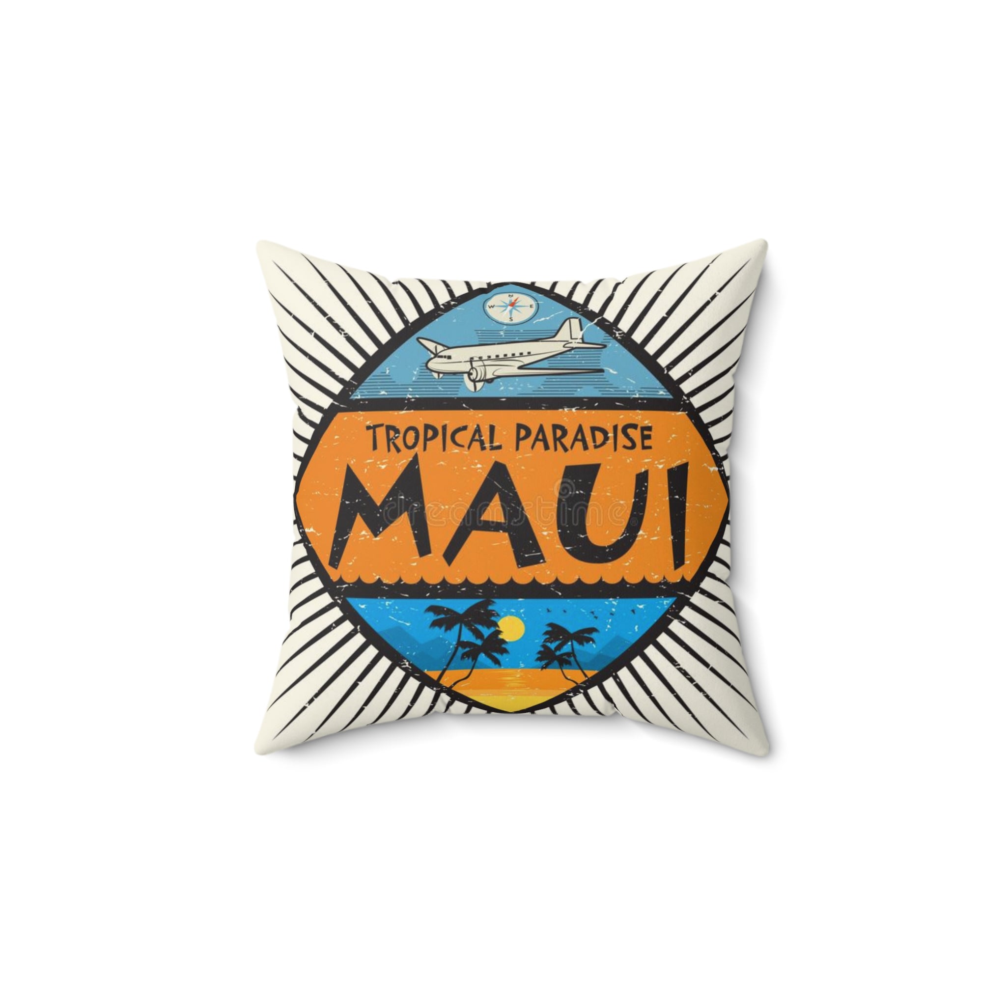 MAUI HAWAII - Faux Suede Square Pillow