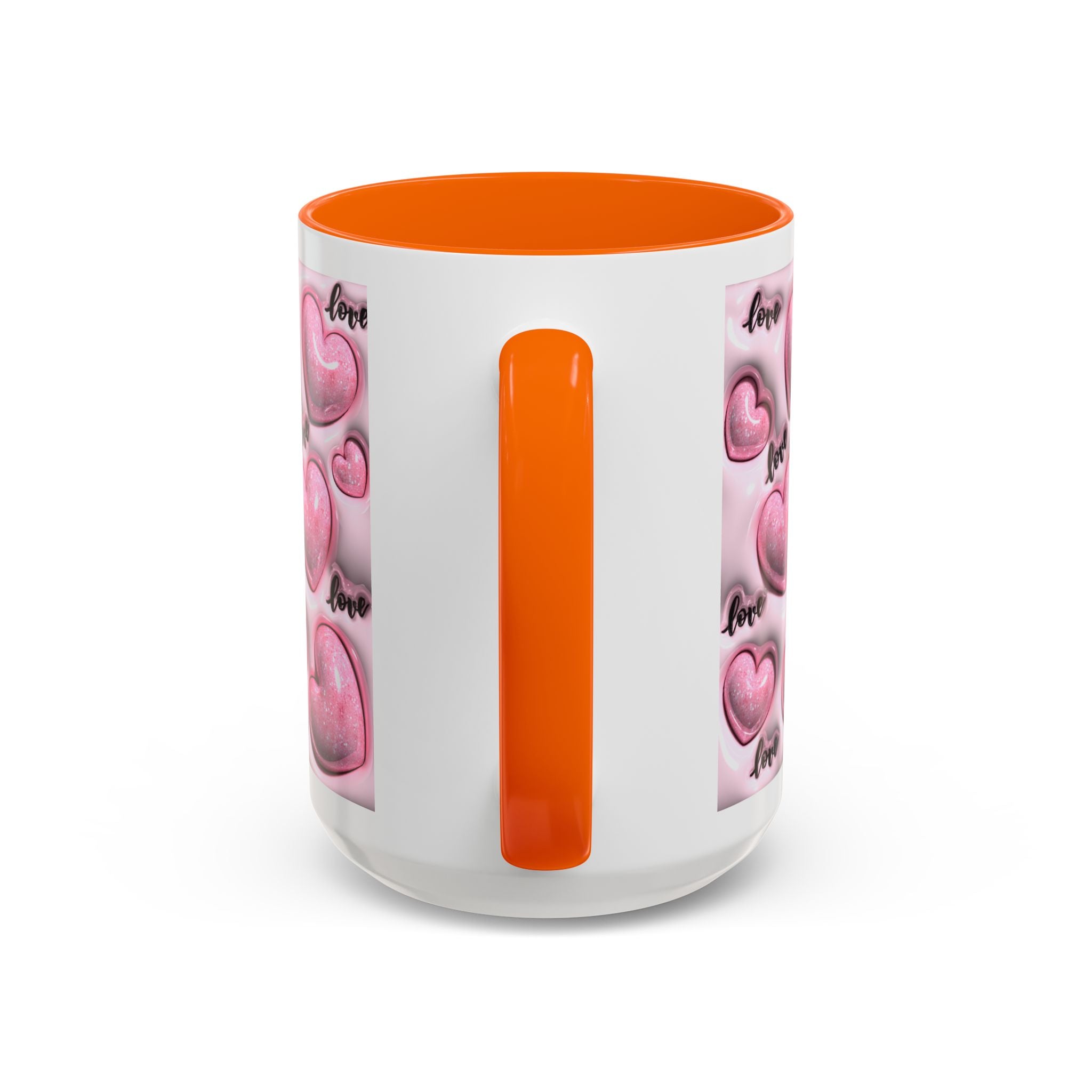 Pink Heart Pattern love Mug | Accent Coffee Mug 11oz 15oz