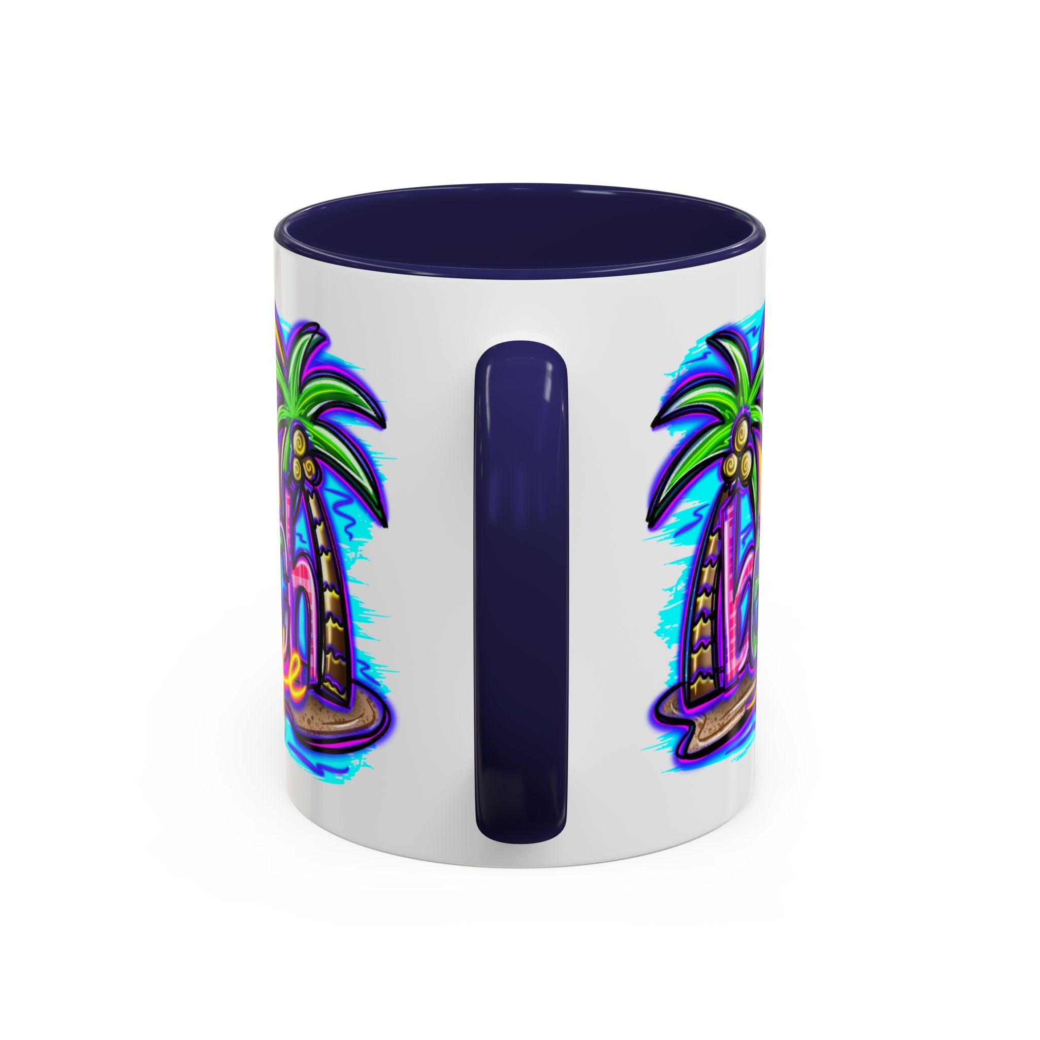 Beach Life Coffee Mug — Tropical Palm Sunset Accent Mug (11/15oz)