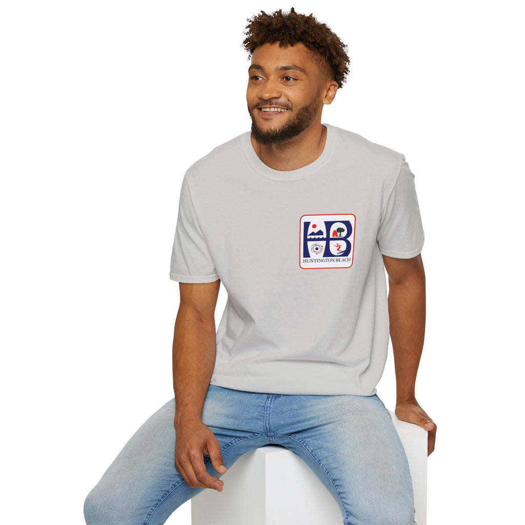 Huntington Beach Retro HB Logo T-Shirt  (printed 3 places)