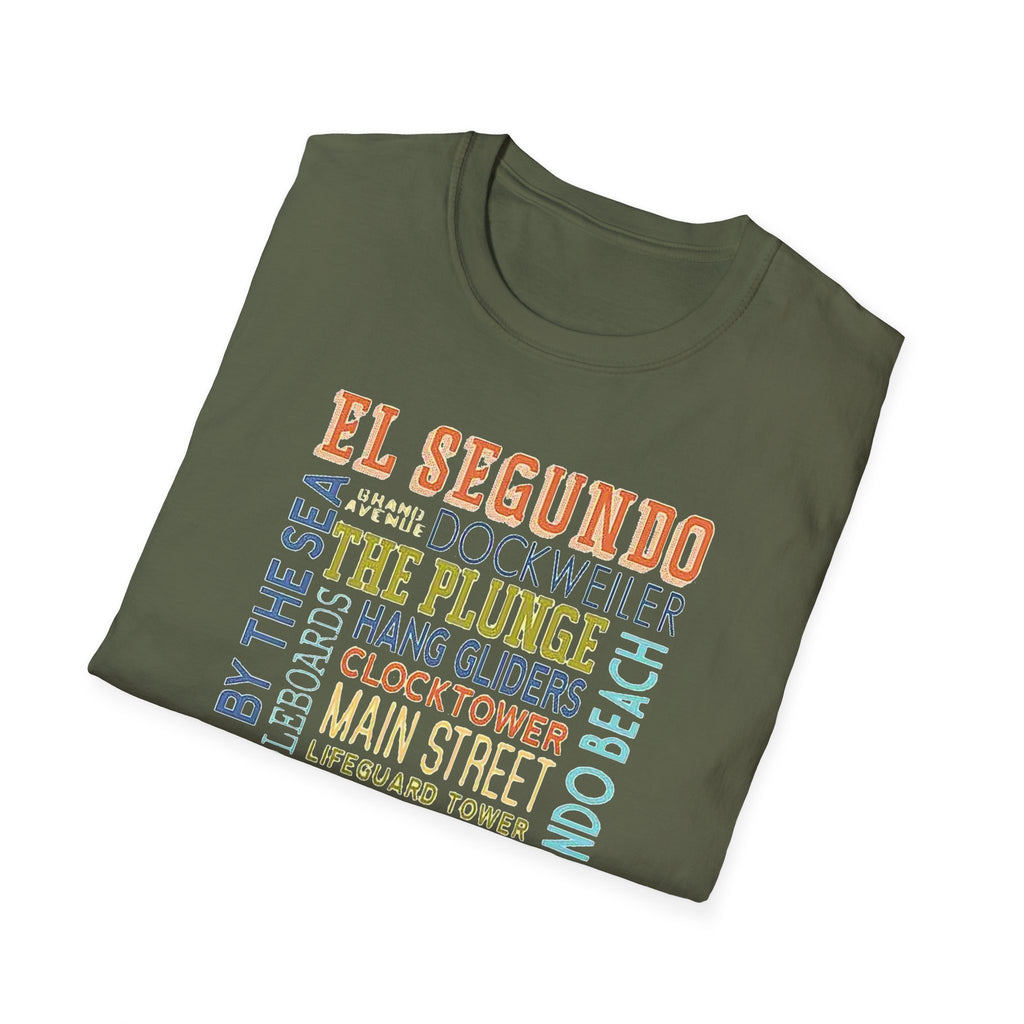 El Segundo Typography T-Shirt | Beach Town Landmarks Word Art