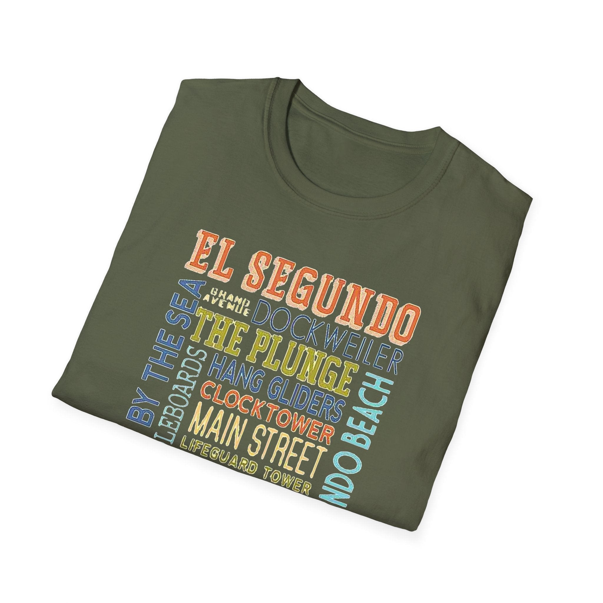 El Segundo Typography T-Shirt | Beach Town Landmarks Word Art