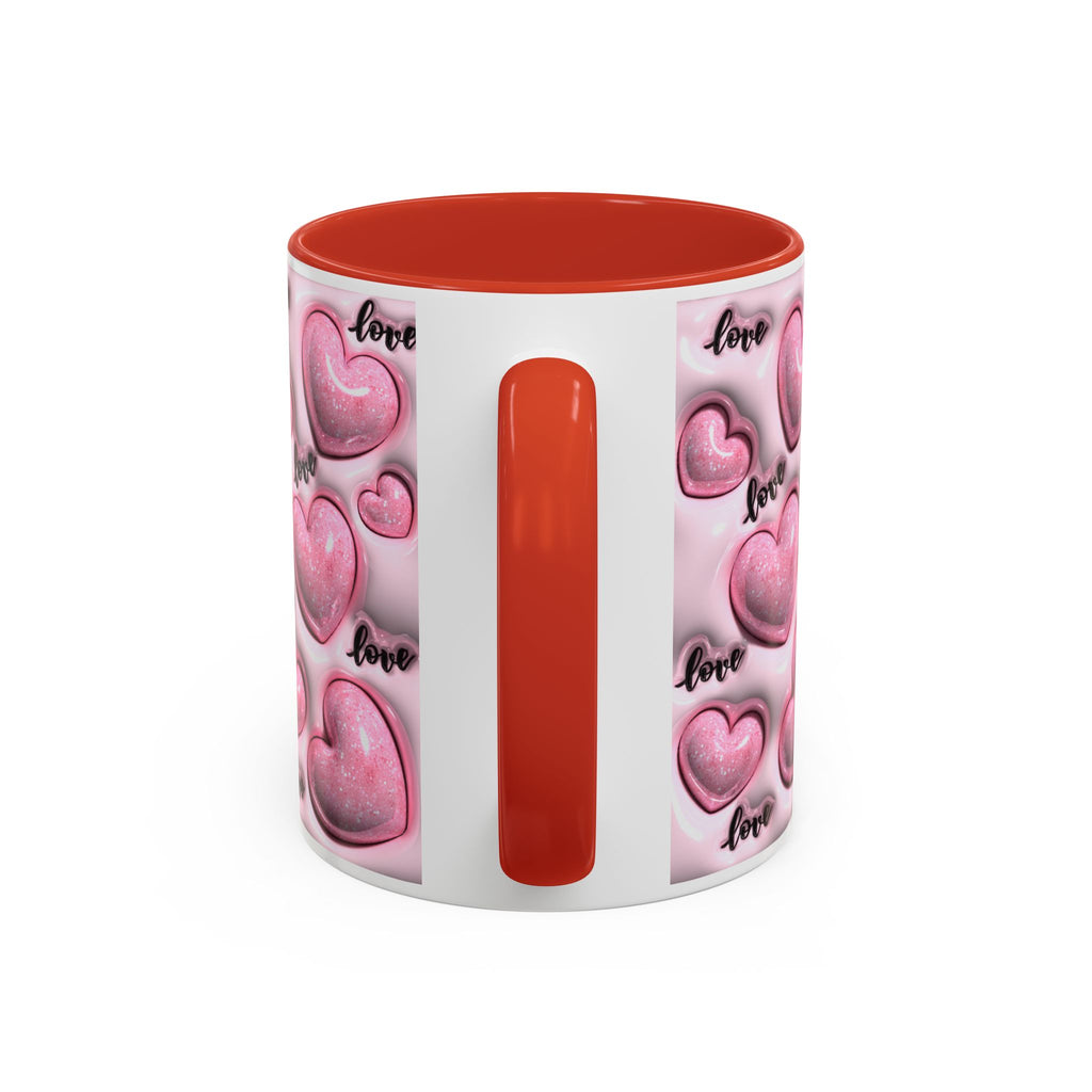 Pink Heart Pattern love Mug | Accent Coffee Mug 11oz 15oz