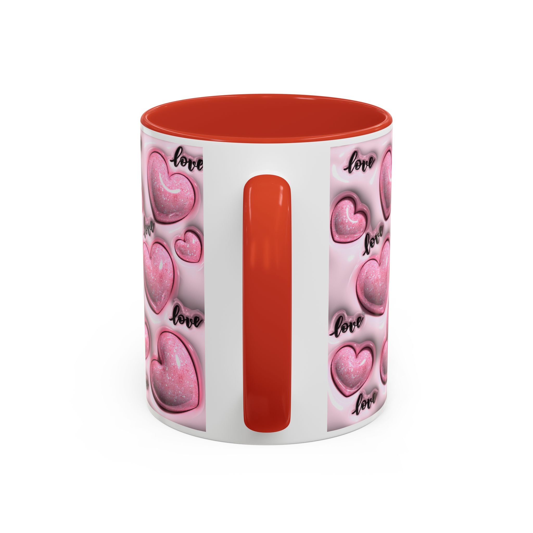 Pink Heart Pattern love Mug | Accent Coffee Mug 11oz 15oz