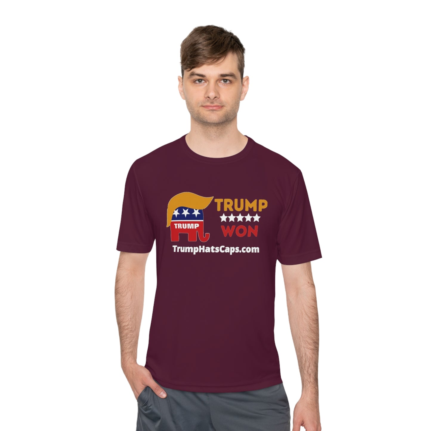 Trump Won TrumpHatsCaps.com Unisex Moisture Wicking Tee