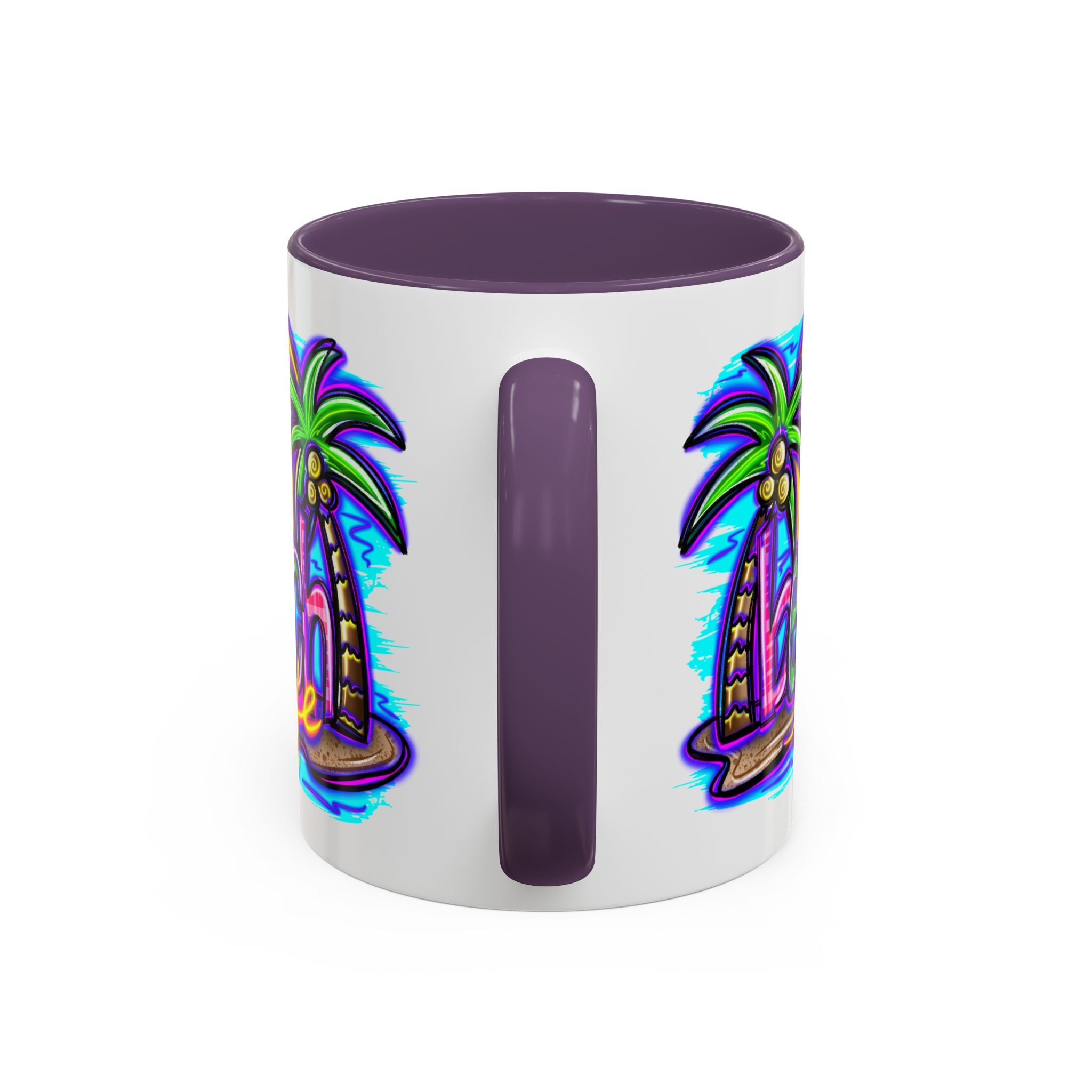 Beach Life Coffee Mug — Tropical Palm Sunset Accent Mug (11/15oz)