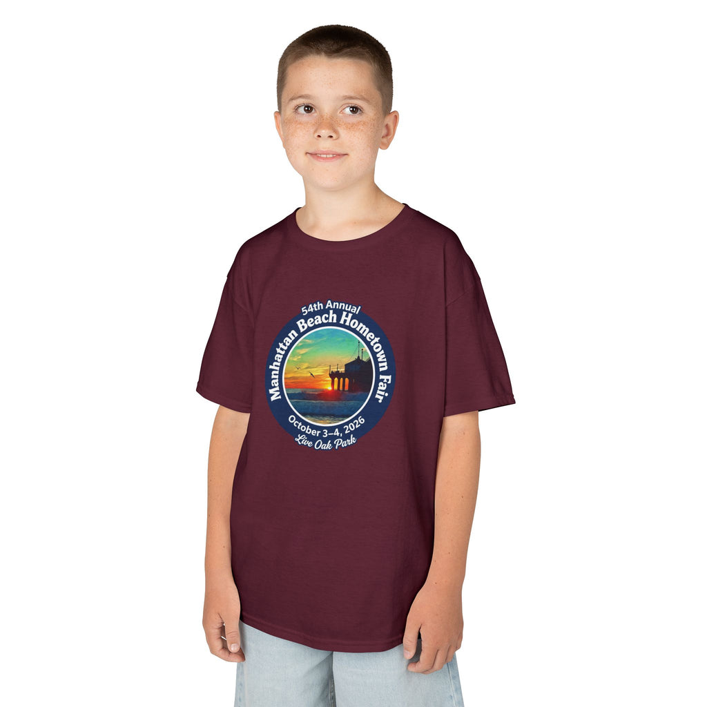 Kids Tee — Manhattan Beach Hometown Fair 2026 Sunset Logo