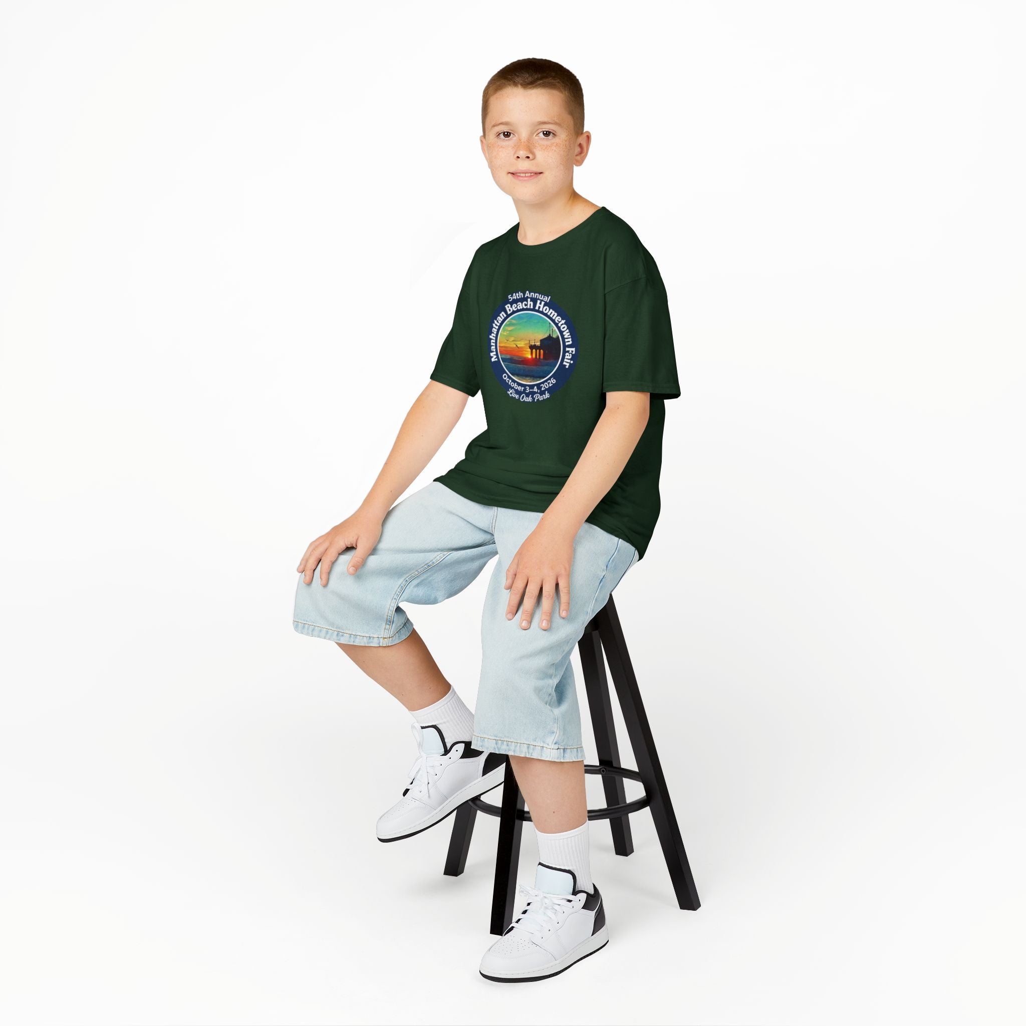 Kids Tee — Manhattan Beach Hometown Fair 2026 Sunset Logo