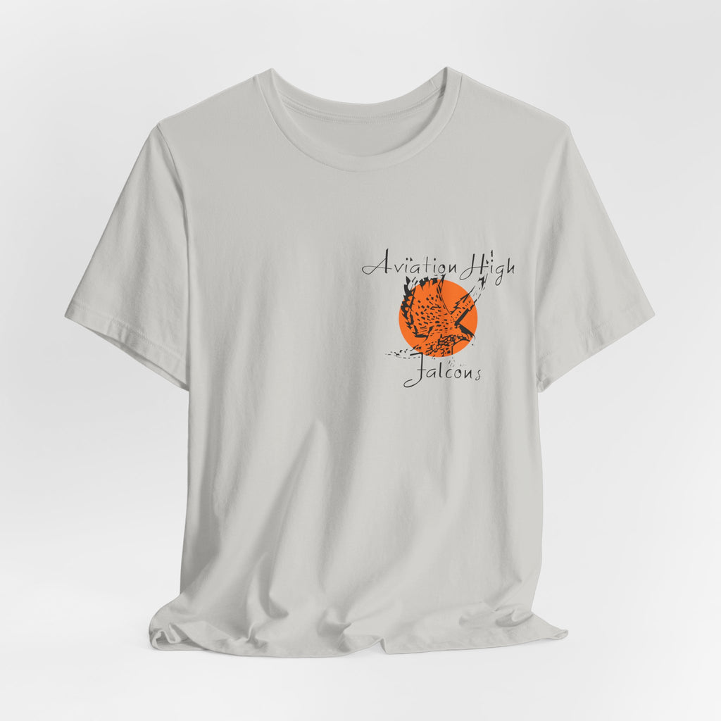 Aviation High School Signage Logo - Many Colors - Unisex Jersey Short Sleeve Tee