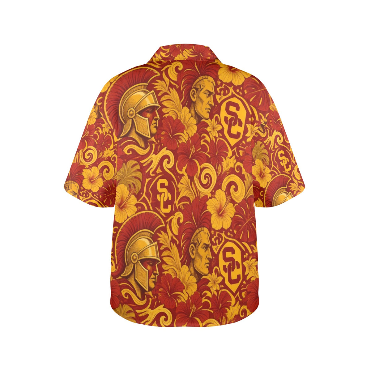 USC Women's All Over Print Hawaiian Shirt （Made in USA Ships to USA Only）