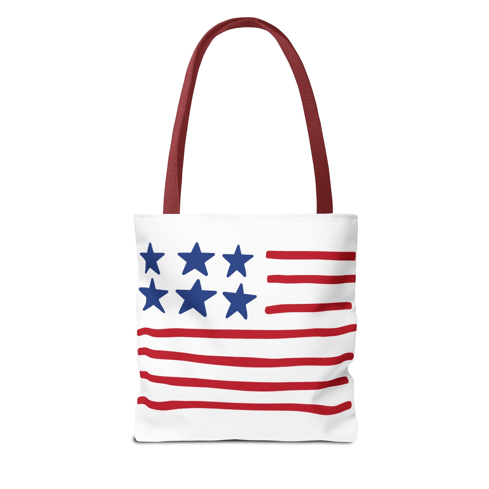 American Flag Stars & Stripes Tote Bag — Patriotic Canvas Beach Grocery Bag