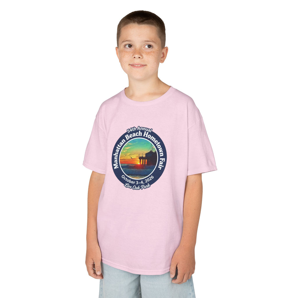 Kids Tee — Manhattan Beach Hometown Fair 2026 Sunset Logo