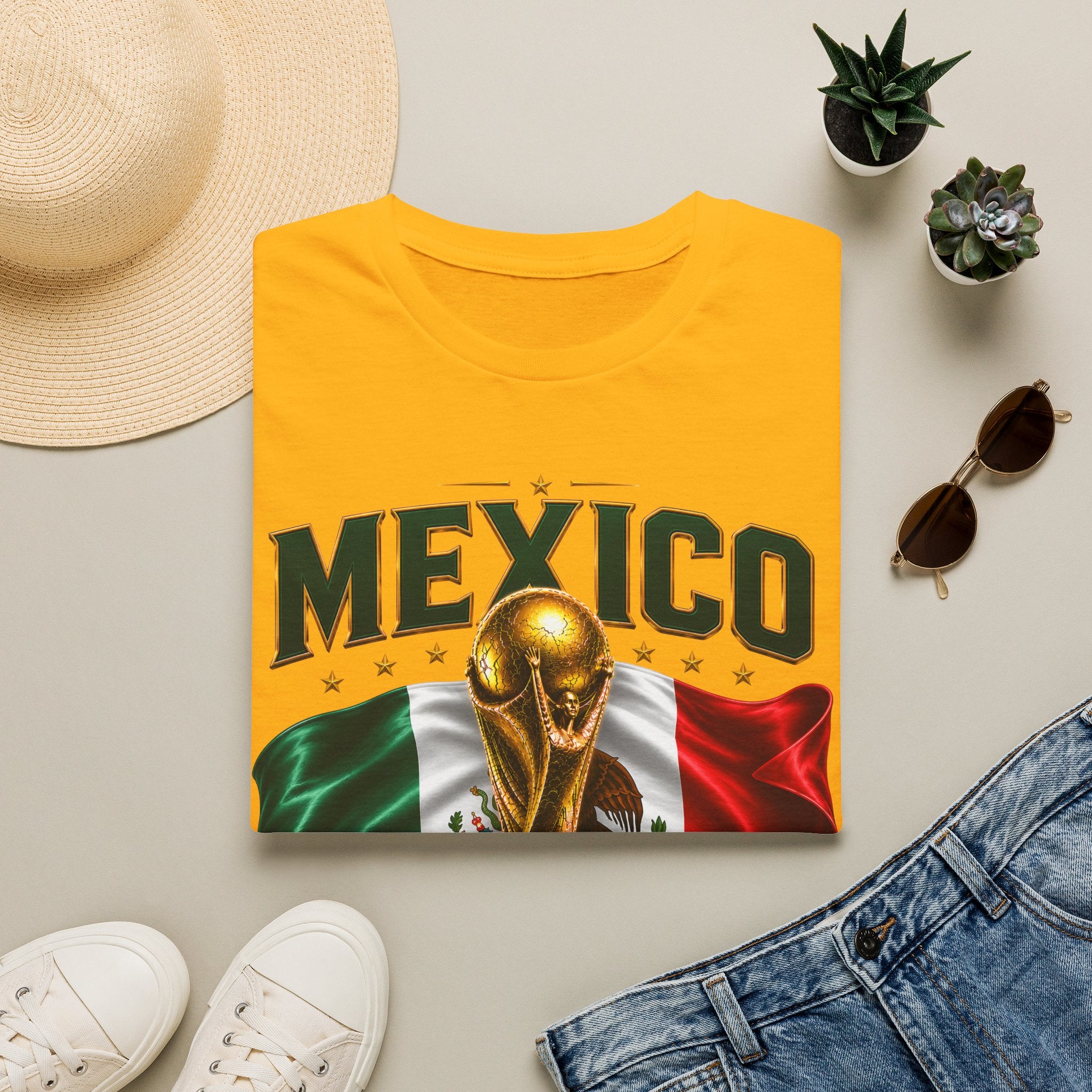 Mexico 2026 World Cup T-Shirt — Flag & Trophy Soccer Fan Tee