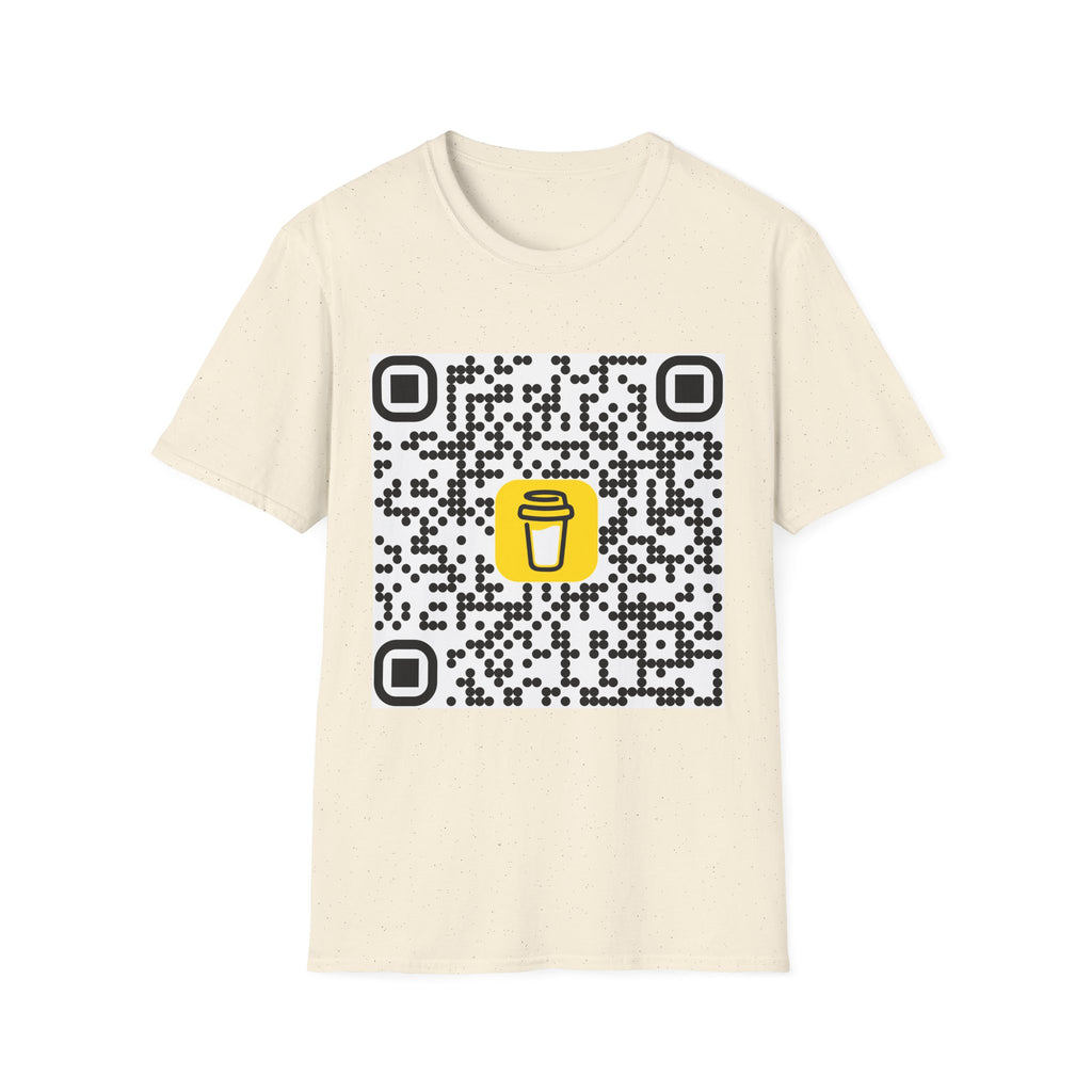 QR Code Coffee Cup T‑Shirt — Scan-to-Order Cafe Tee