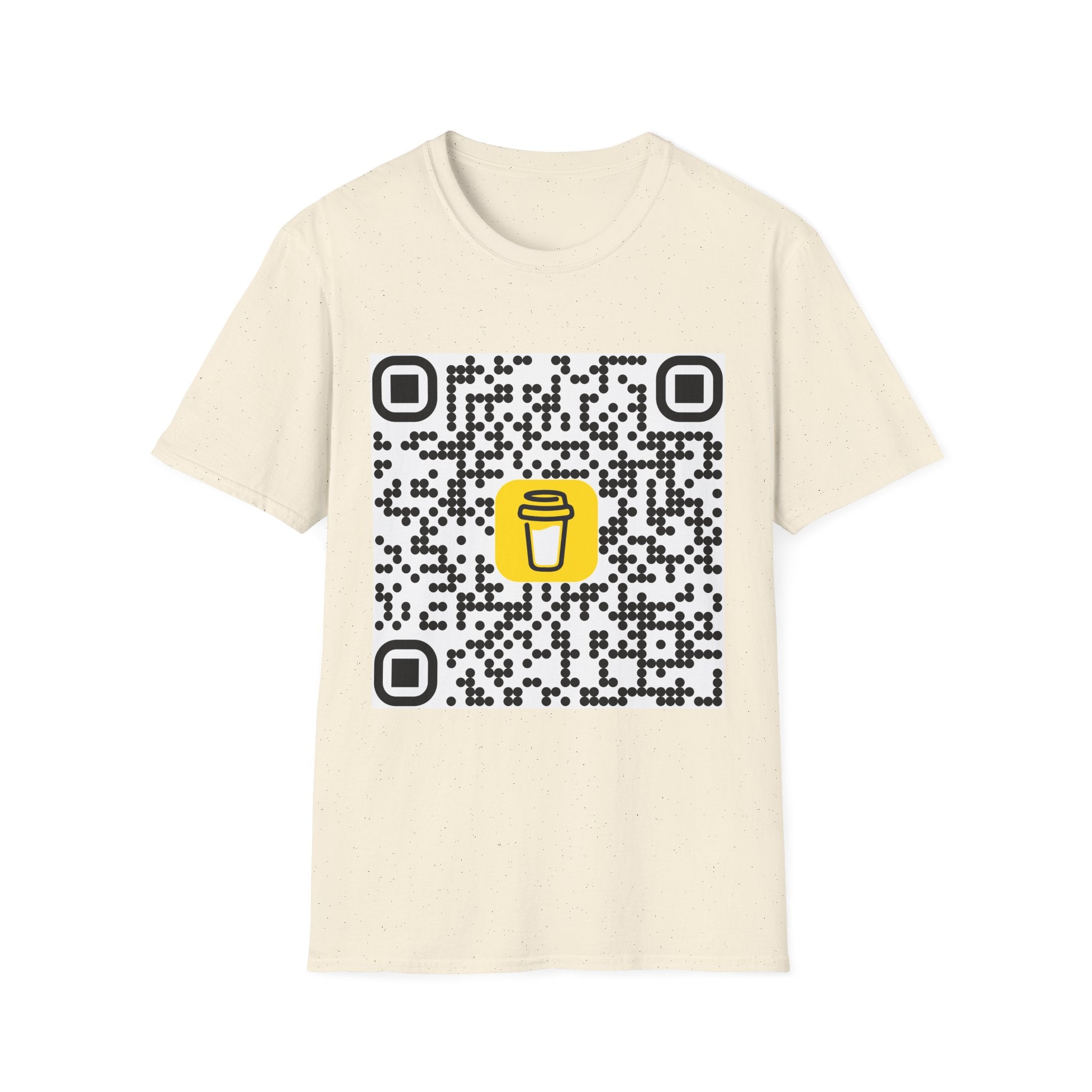QR Code Coffee Cup T‑Shirt — Scan-to-Order Cafe Tee