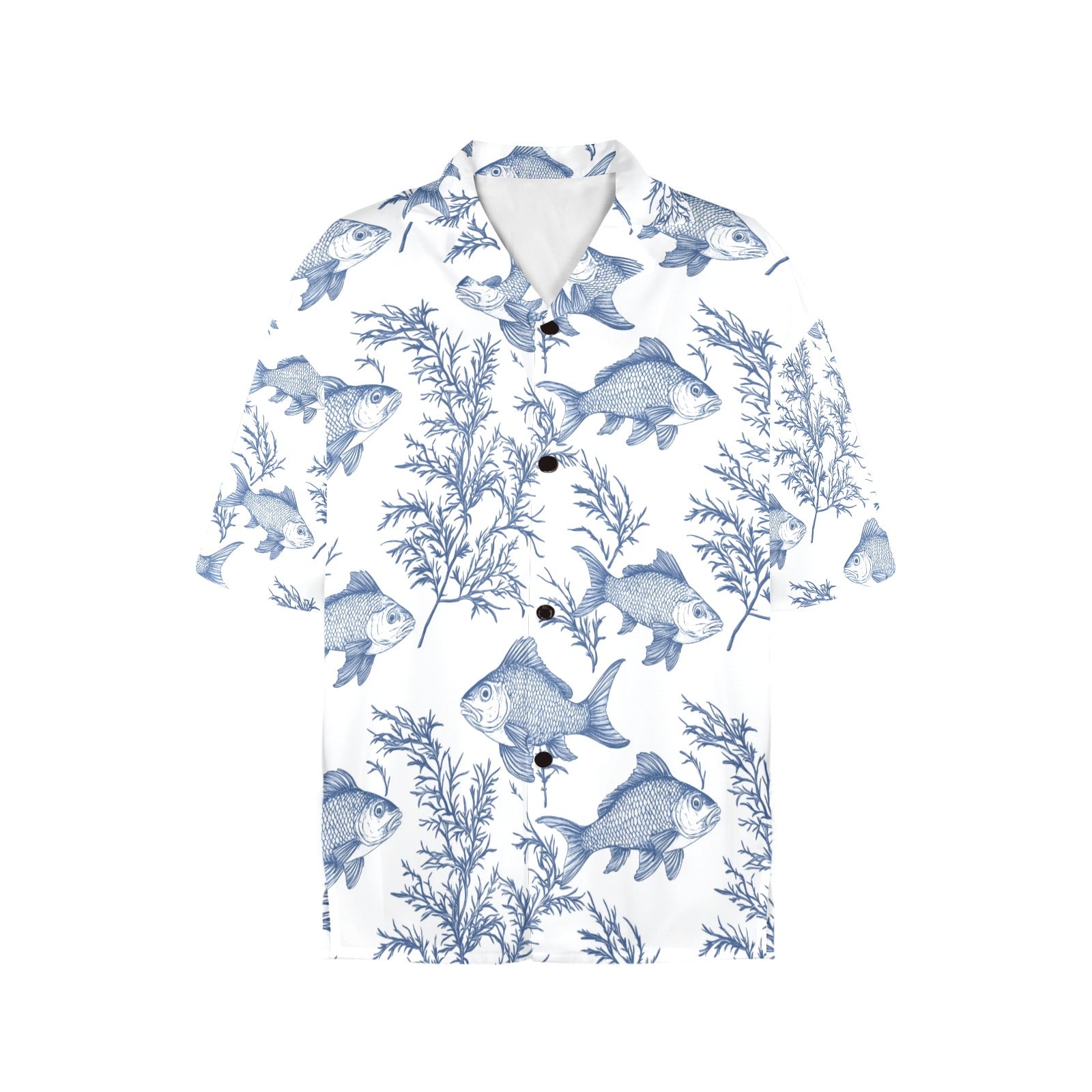 Sea Life Nautical Women's All Over Print Hawaiian Shirt Made in USA