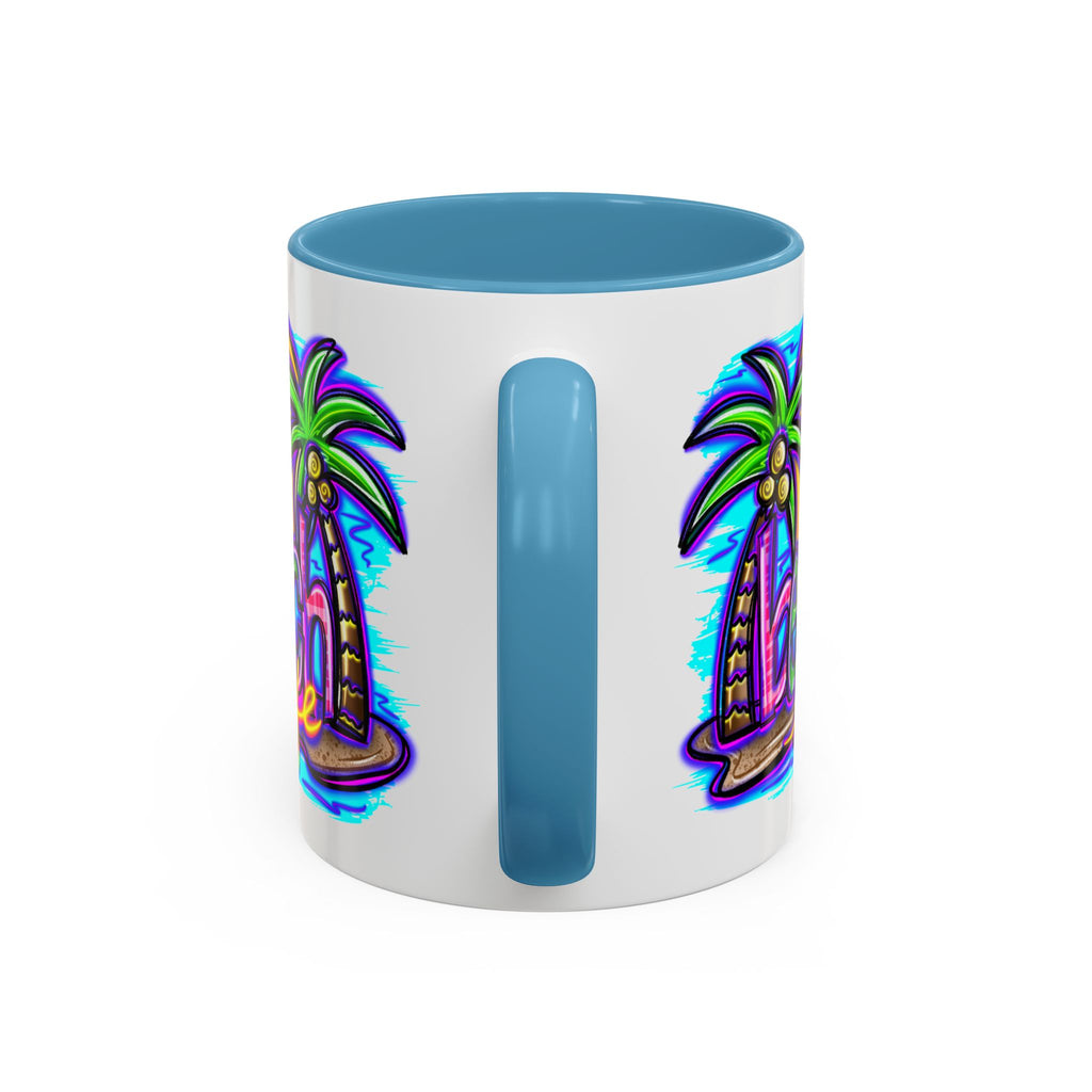 Beach Life Coffee Mug — Tropical Palm Sunset Accent Mug (11/15oz)
