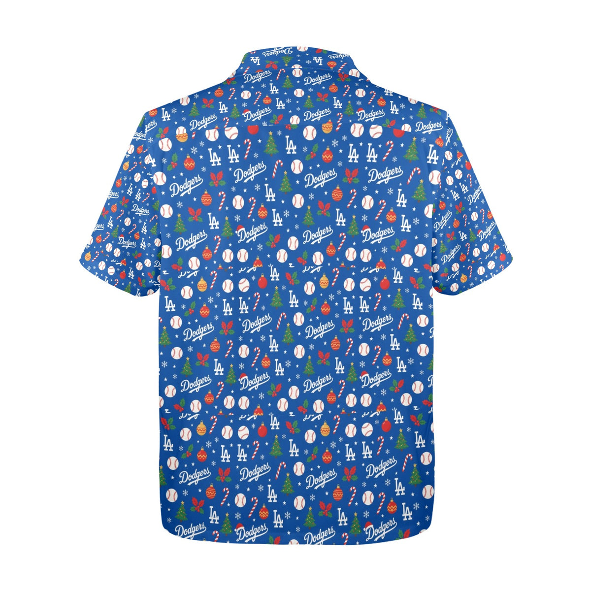 LA Dodgers Christmas Men's All Over Print Hawaiian Shirt Made In USA Ships to USA Only